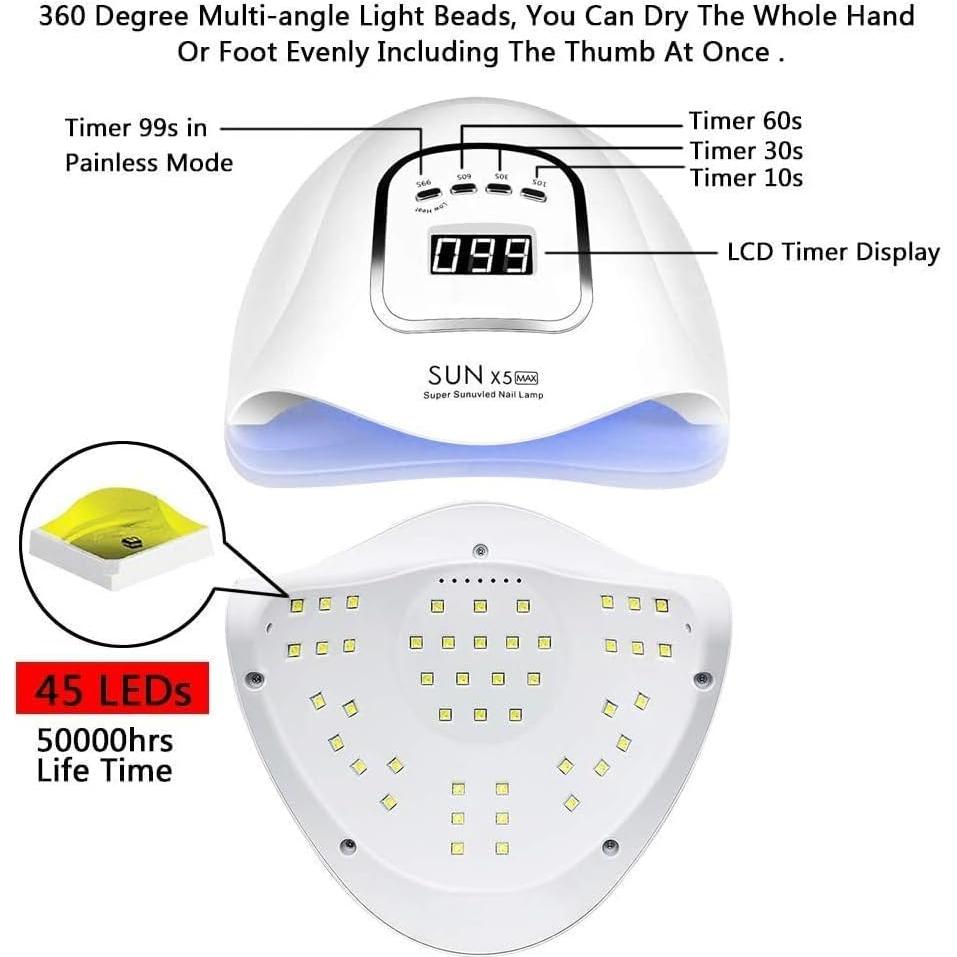 Lámpara de Uñas UV LED 150W Profesional con Temporizador