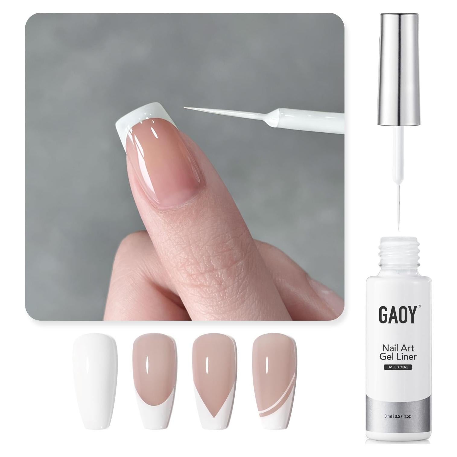 Esmalte de Uñas en Gel GAOY Blanco 8ml para Manicura Francesa