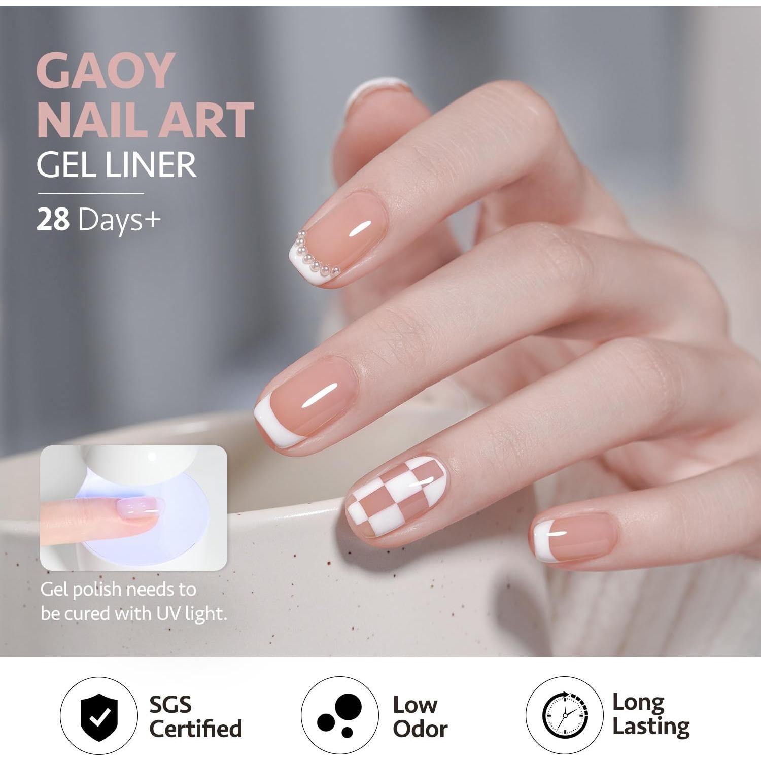 Esmalte de Uñas en Gel GAOY Blanco 8ml para Manicura Francesa