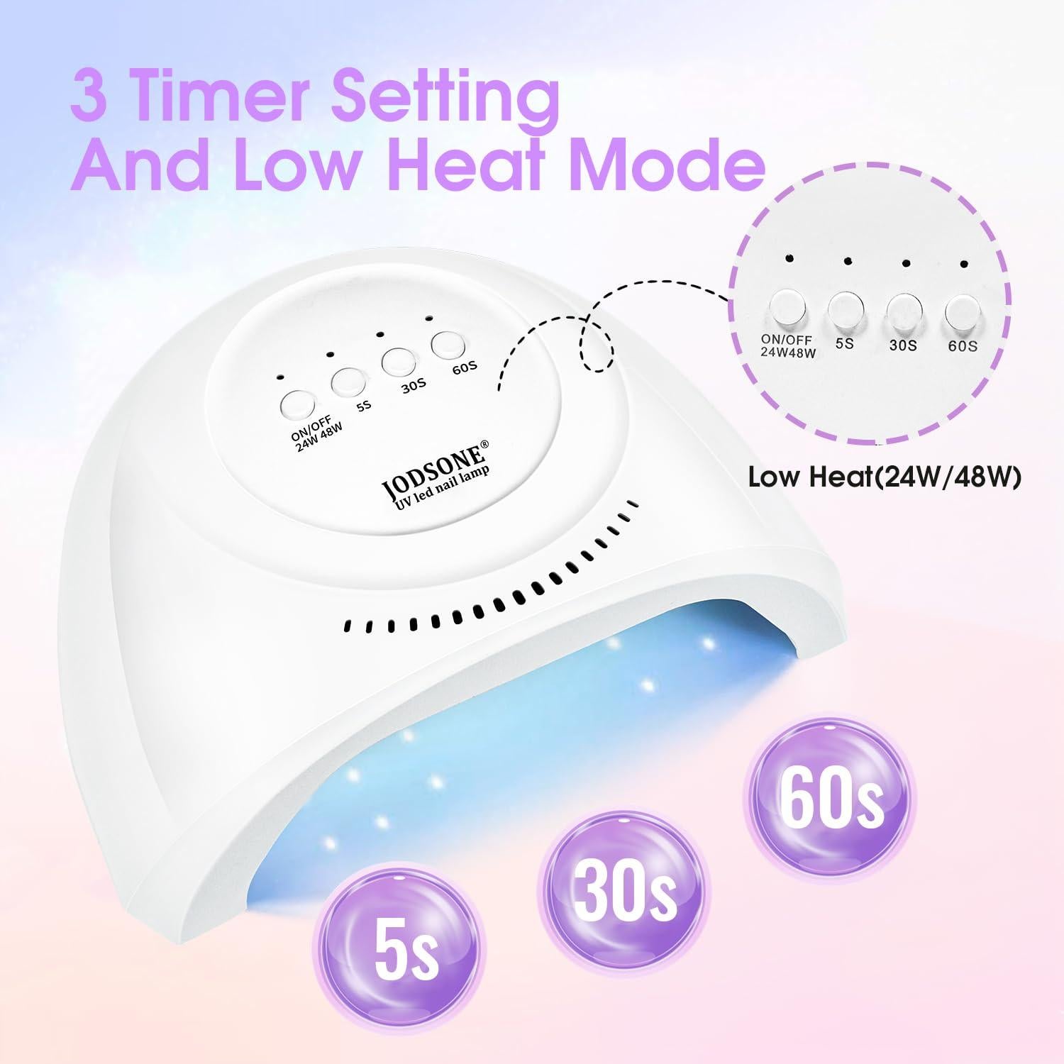 Lámpara UV LED JODSONE para Uñas con 30 Perlas, Sensor Automático