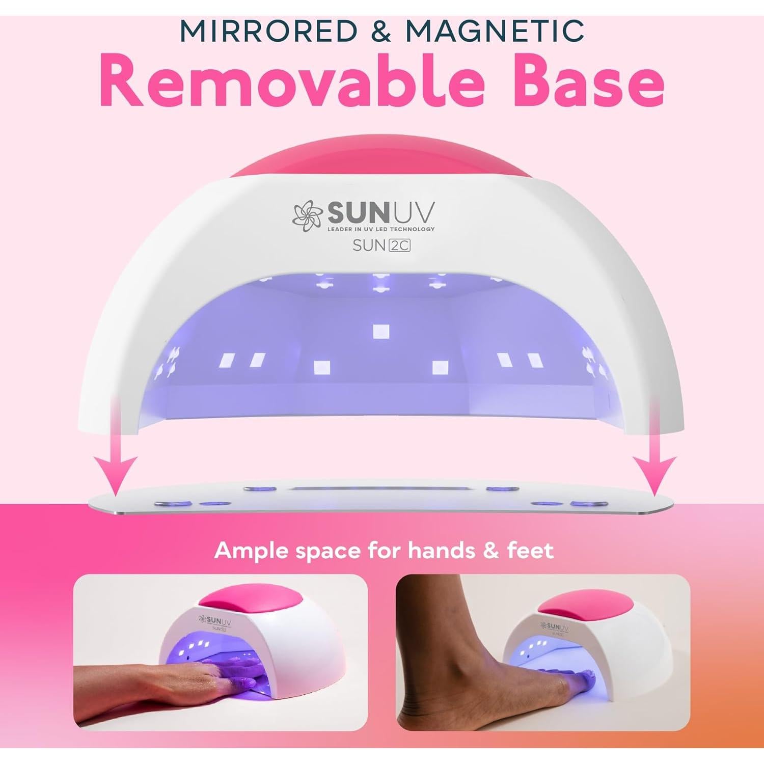 Lámpara UV LED SUNUV SUN2C Rosa 33 LEDs 4 Temporizadores