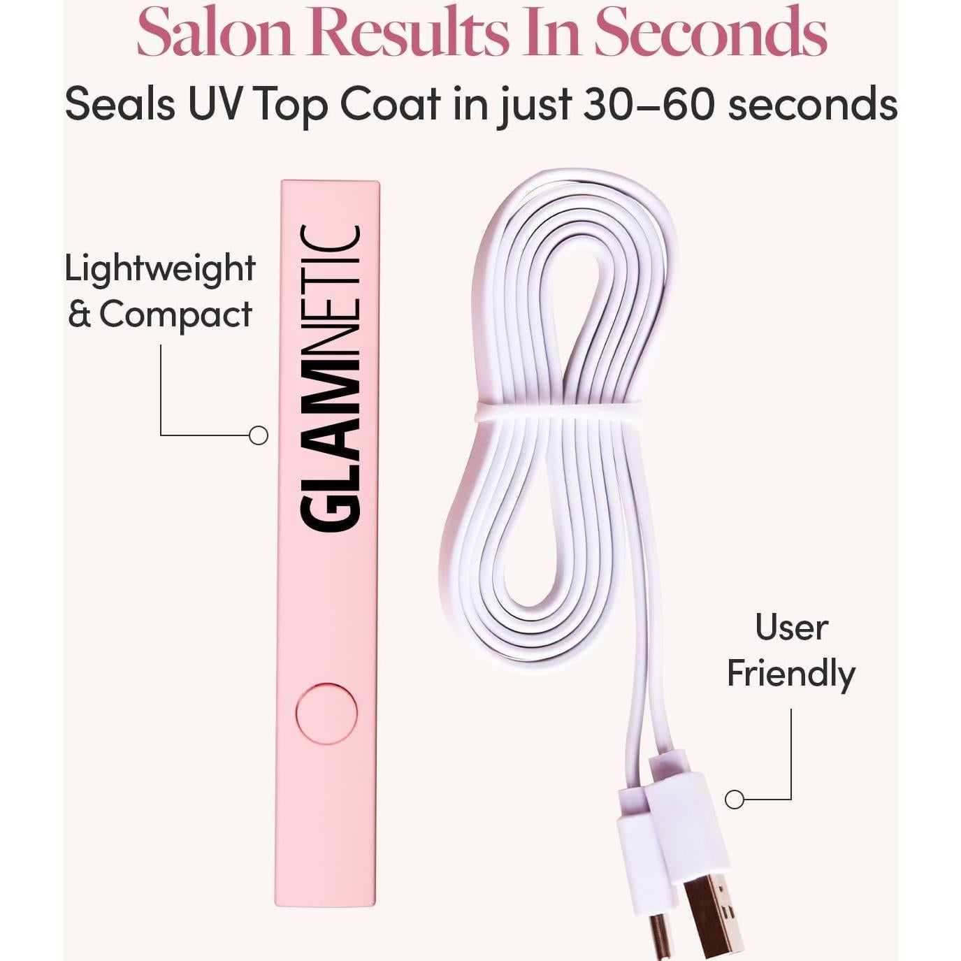 Lámpara UV LED de mano Glamnetic | Curado rápido y portátil