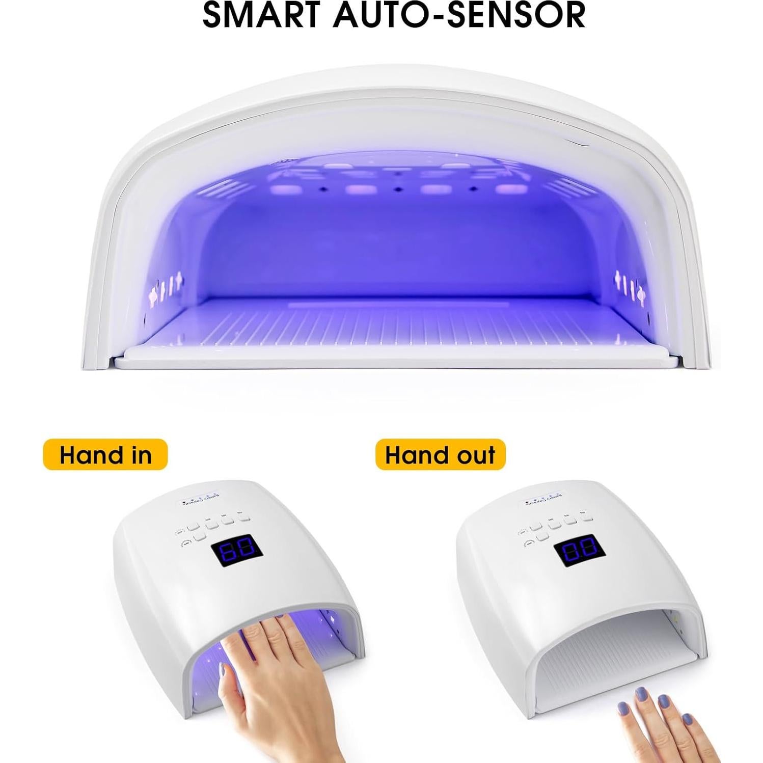 Lámpara de Uñas UV LED Inalámbrica Liddy Art 48W con Temporizador
