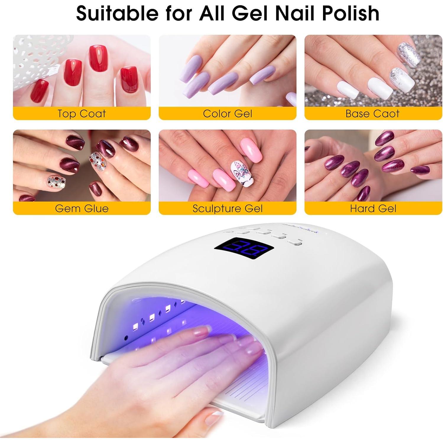 Lámpara de Uñas UV LED Inalámbrica Liddy Art 48W con Temporizador