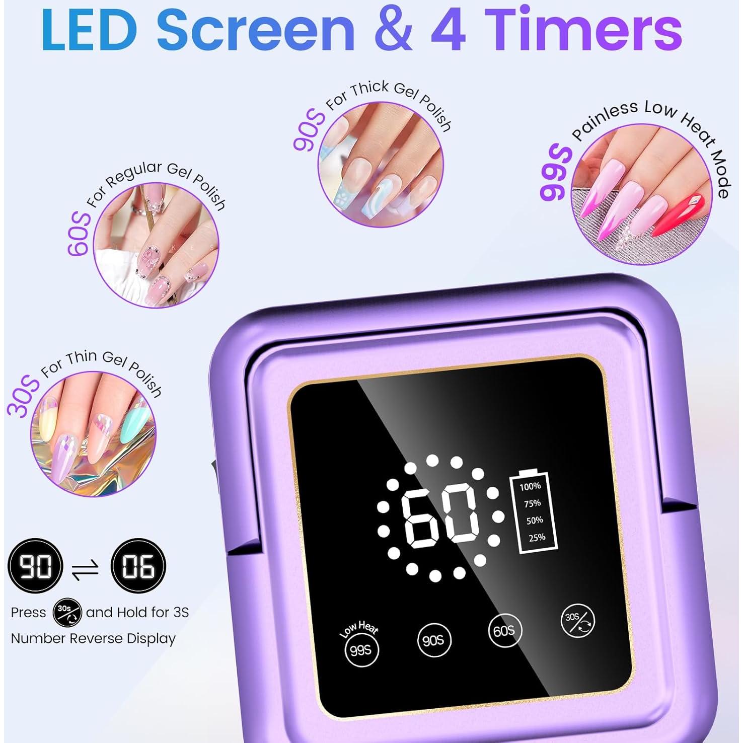 Lámpara UV de Uñas Inalámbrica SUBAY 108W con Pantalla Táctil