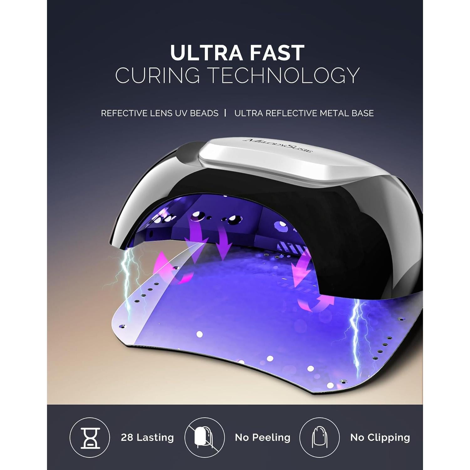 Lámpara de Uñas UV LED MelodySusie 48W con Sensor Automático