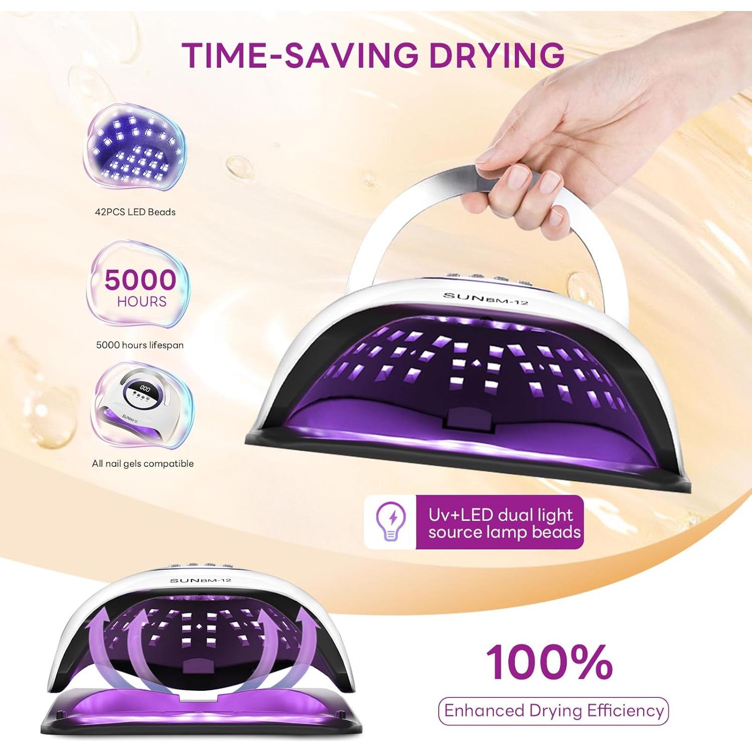 Lámpara UV LED Timpou 200W para Uñas de Gel con Sensor