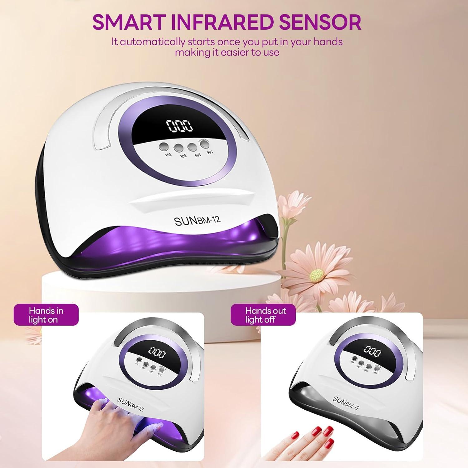 Lámpara UV LED Timpou 200W para Uñas de Gel con Sensor