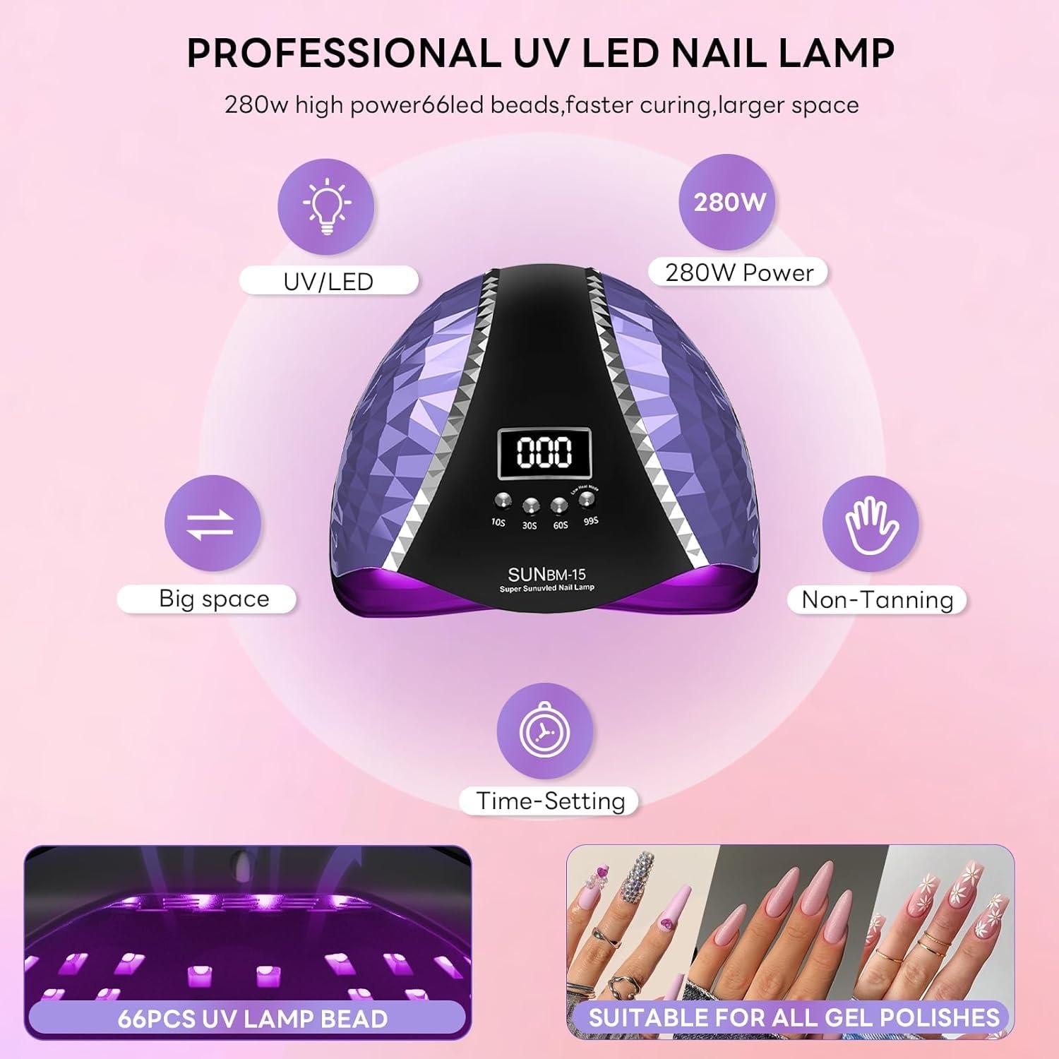 Lámpara de Uñas LED UV Timpou 280W con Sensor Automático