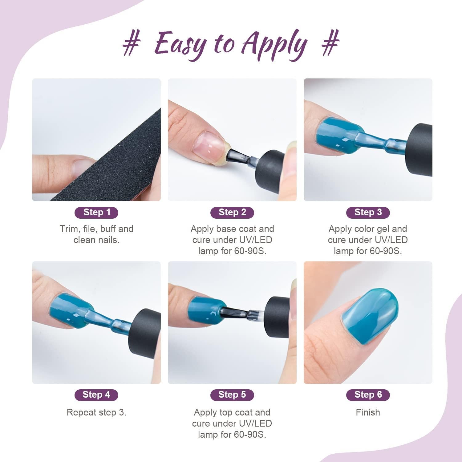 Kit de Esmalte de Uñas JODSONE 60 PCS con Luz UV y Base