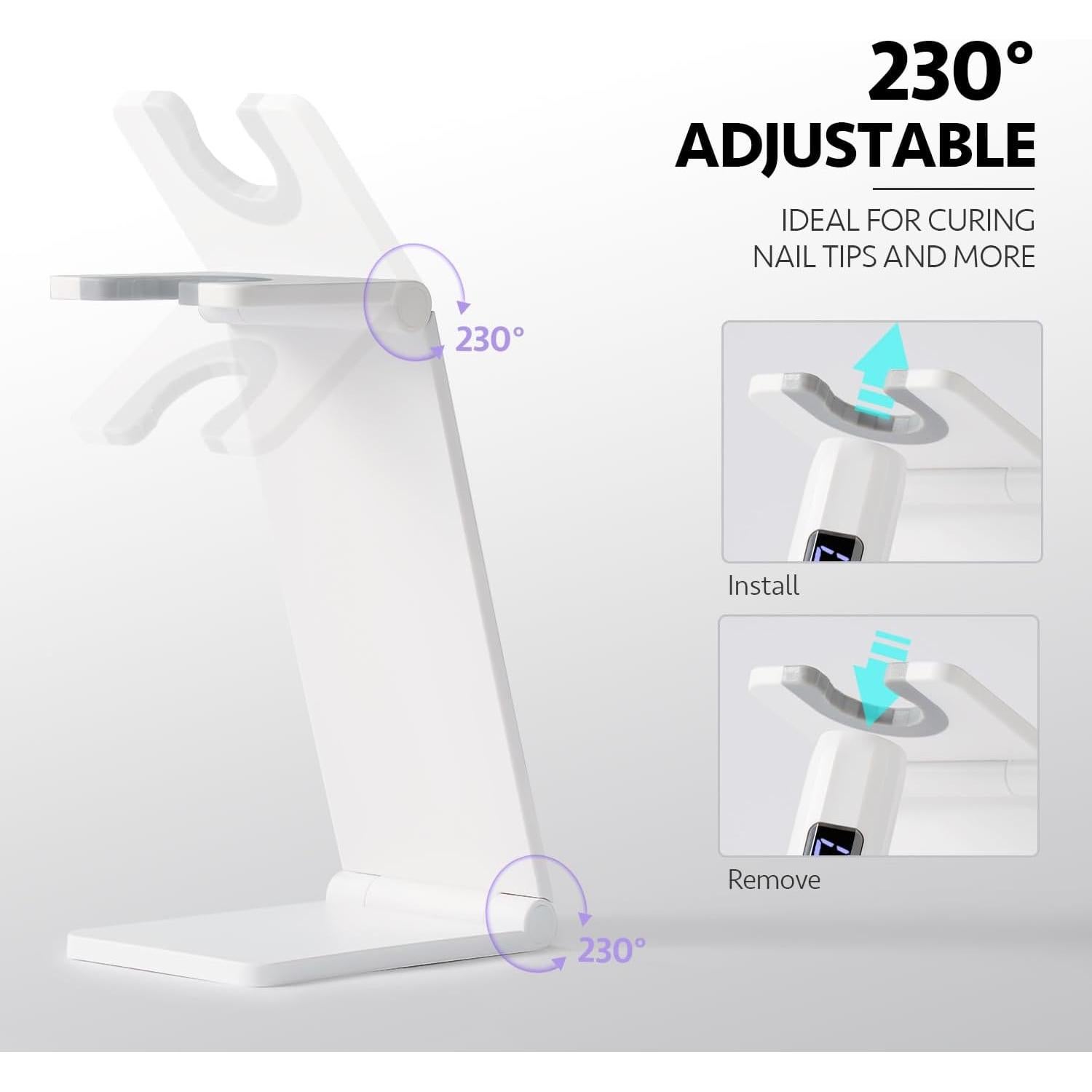 Lámpara de Uñas Inalámbrica GAOY L071 con Soporte y Luz UV