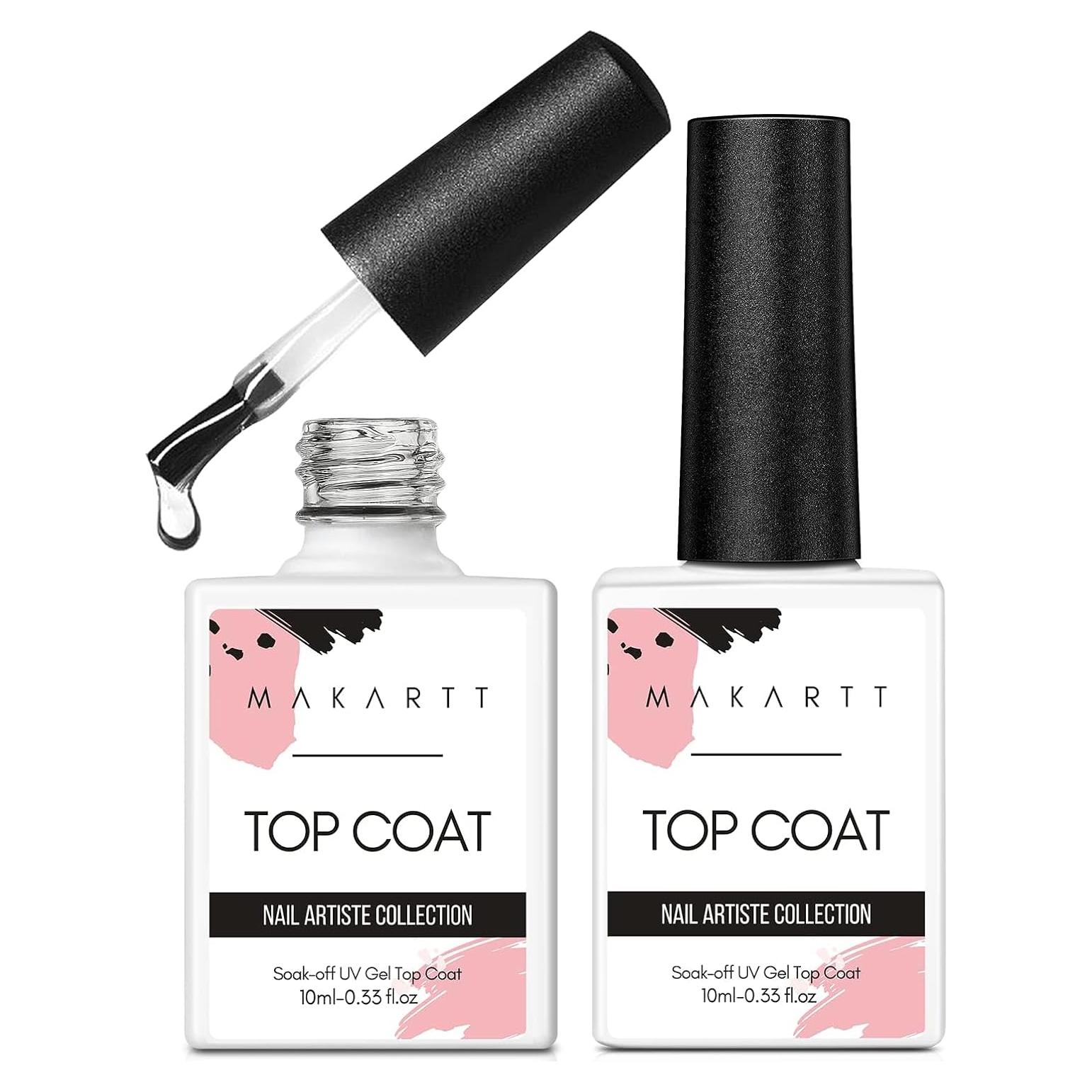 Makartt Gel Top Coat Brillante 10ML - 2 Piezas Larga Duración