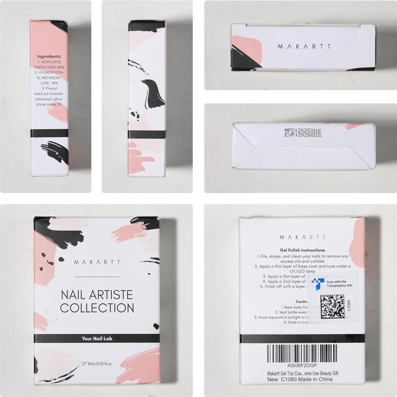 Makartt Gel Top Coat Brillante 10ML - 2 Piezas Larga Duración