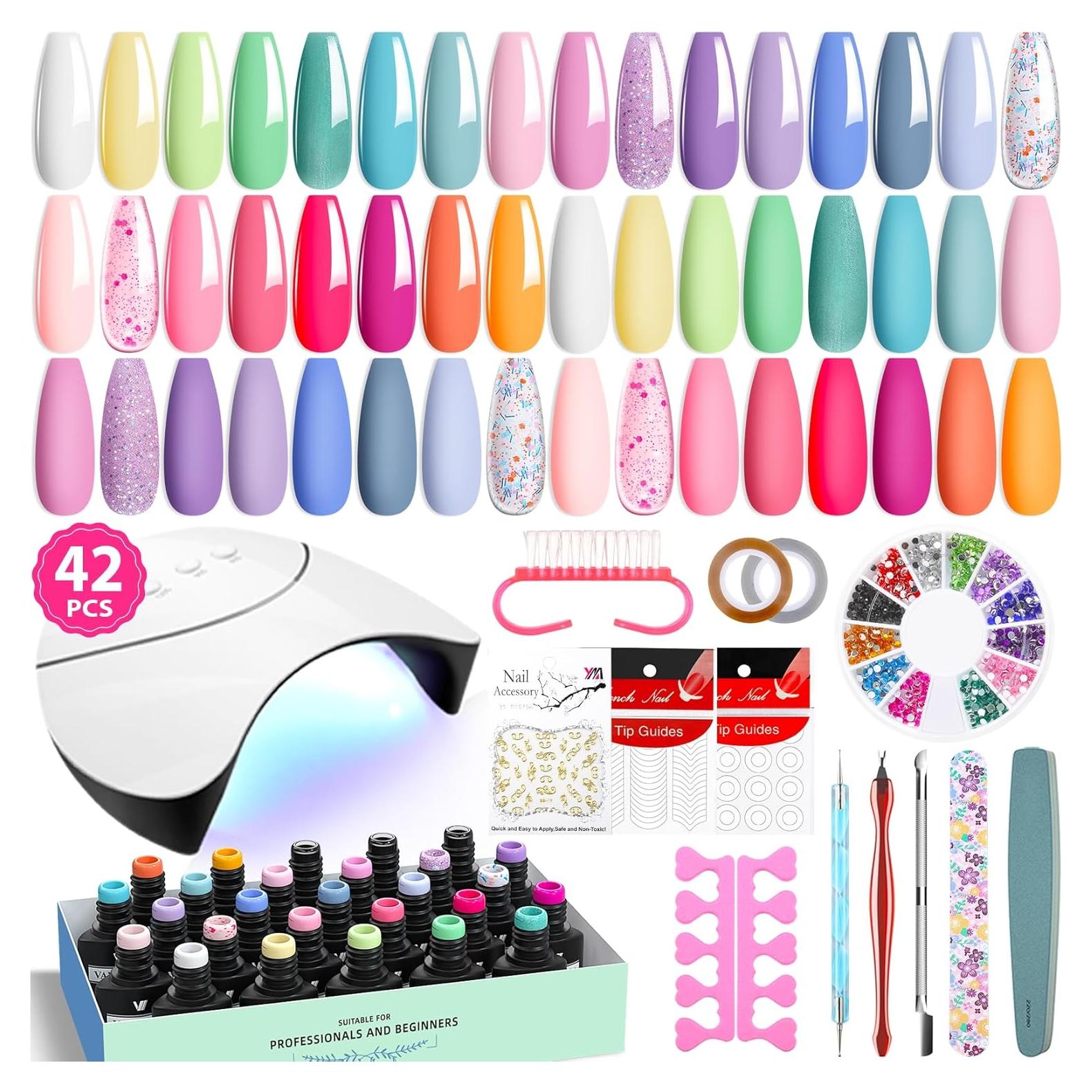 Kit de Esmalte de Uñas de Gel VANREESA 24 Colores con Luz UV