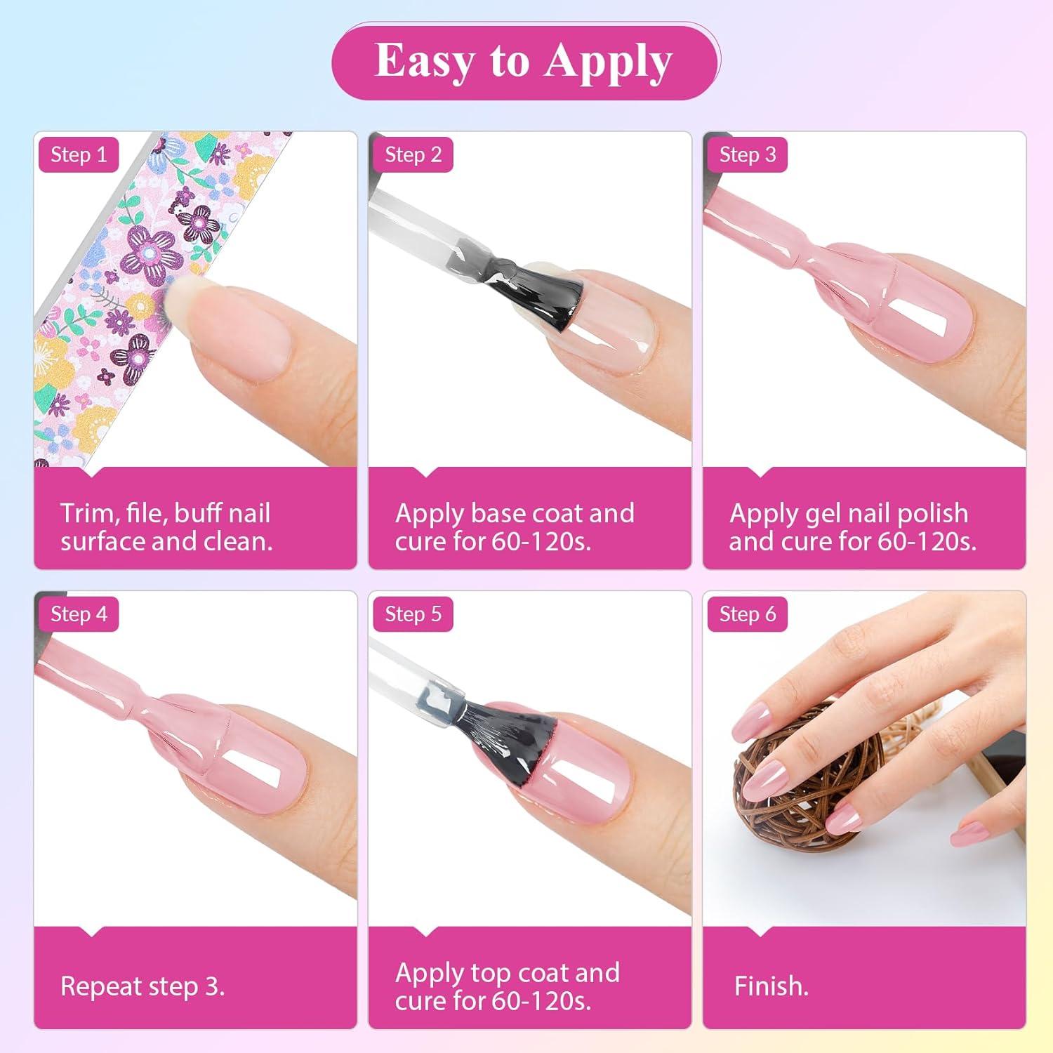 Kit de Esmalte de Uñas de Gel VANREESA 24 Colores con Luz UV