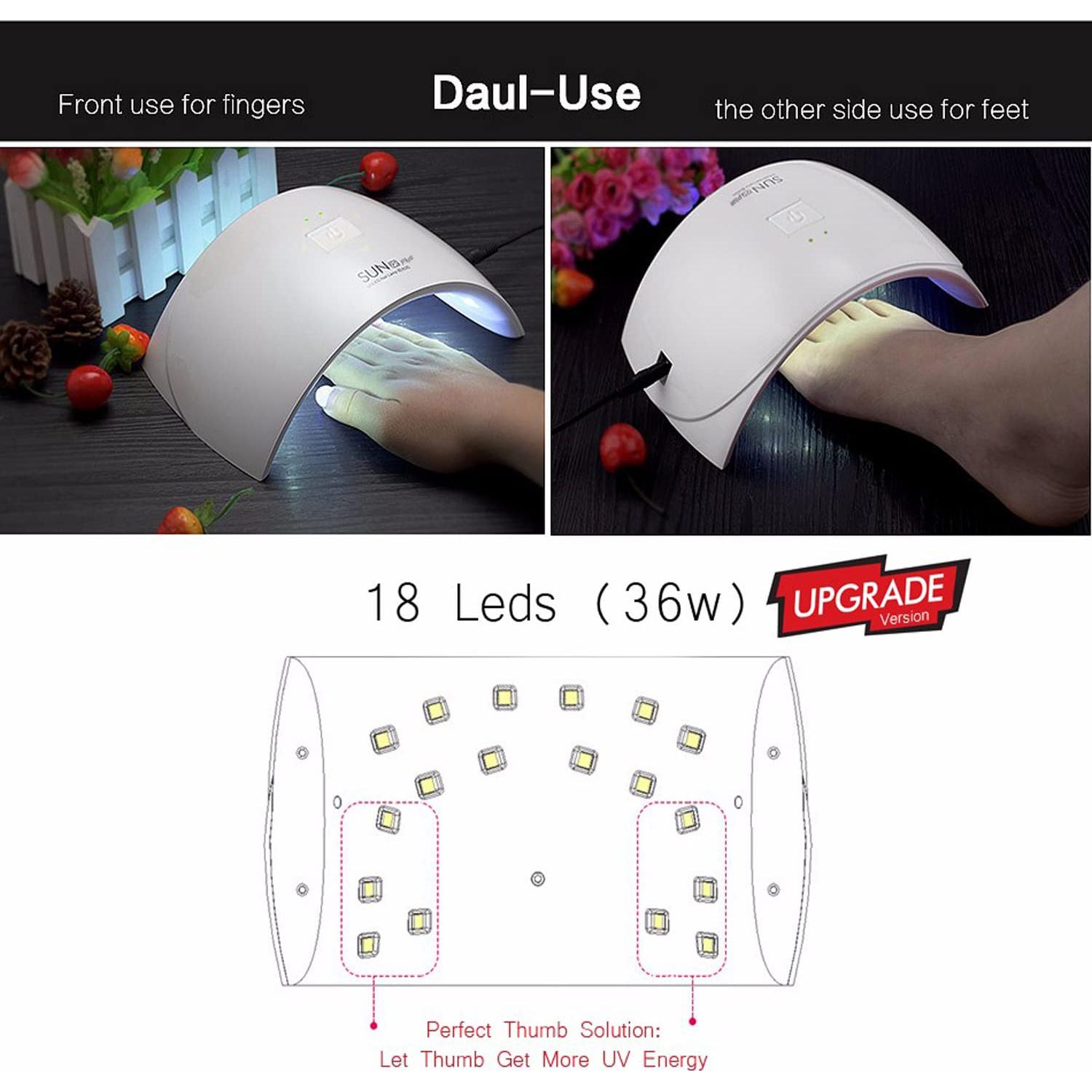 Kit de Esmalte de Uñas Vishine 33 en 1 con Lámpara UV 36W