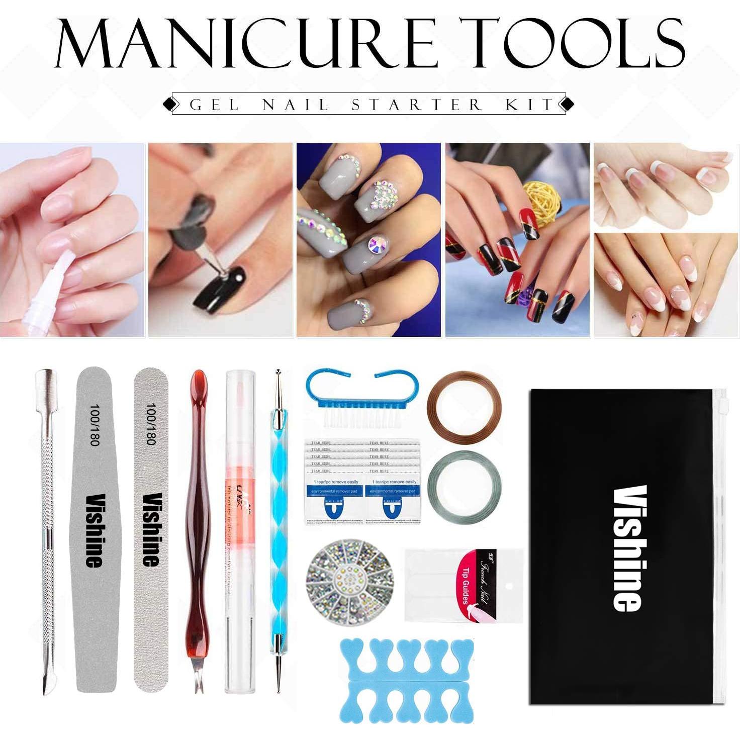 Kit de Esmalte de Uñas Vishine 33 en 1 con Lámpara UV 36W