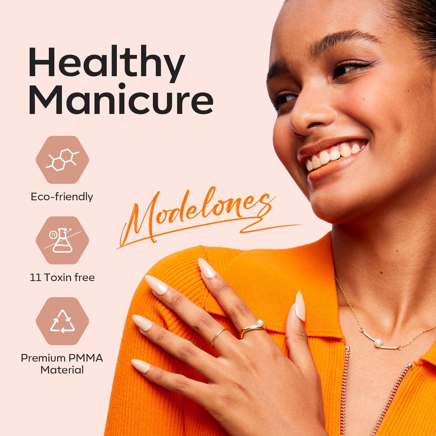 Kit de Uñas de Gel Modelones 216 Piezas Cortas Almendra