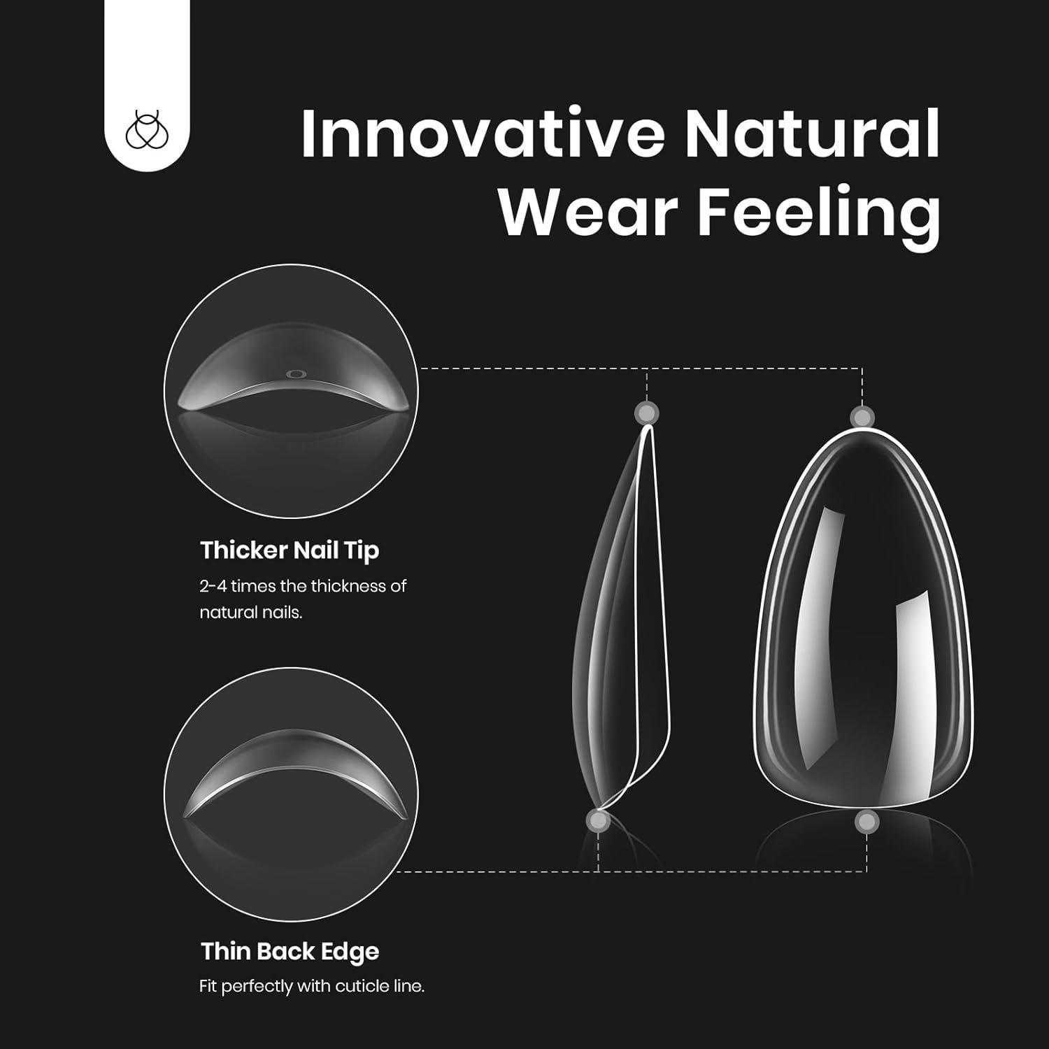 Kit de Uñas de Gel Beetles 240 Pcs Almendra Corto con Lámpara UV