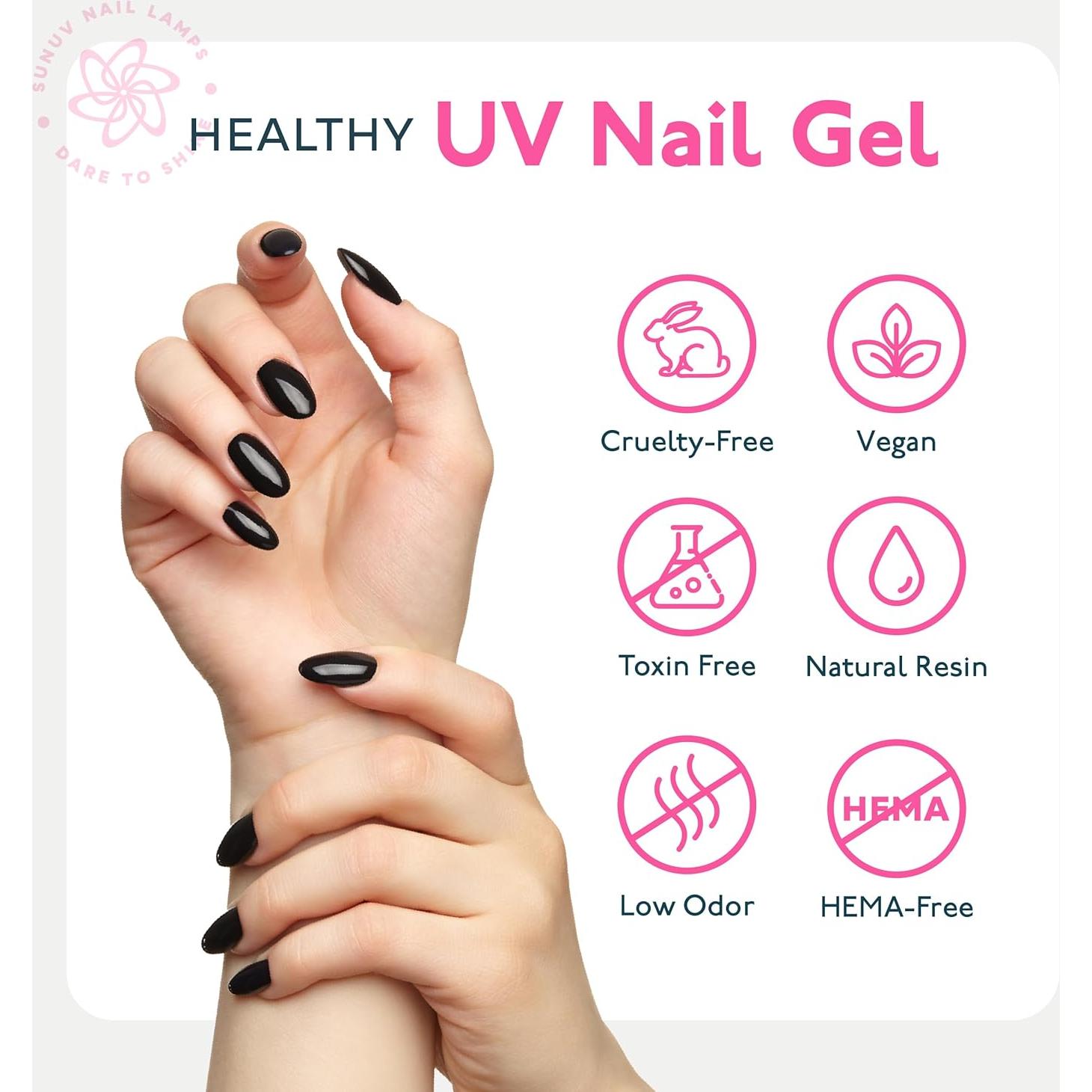 SUNUV Kit de Esmalte de Uñas en Gel 15ml Top y Base Coat