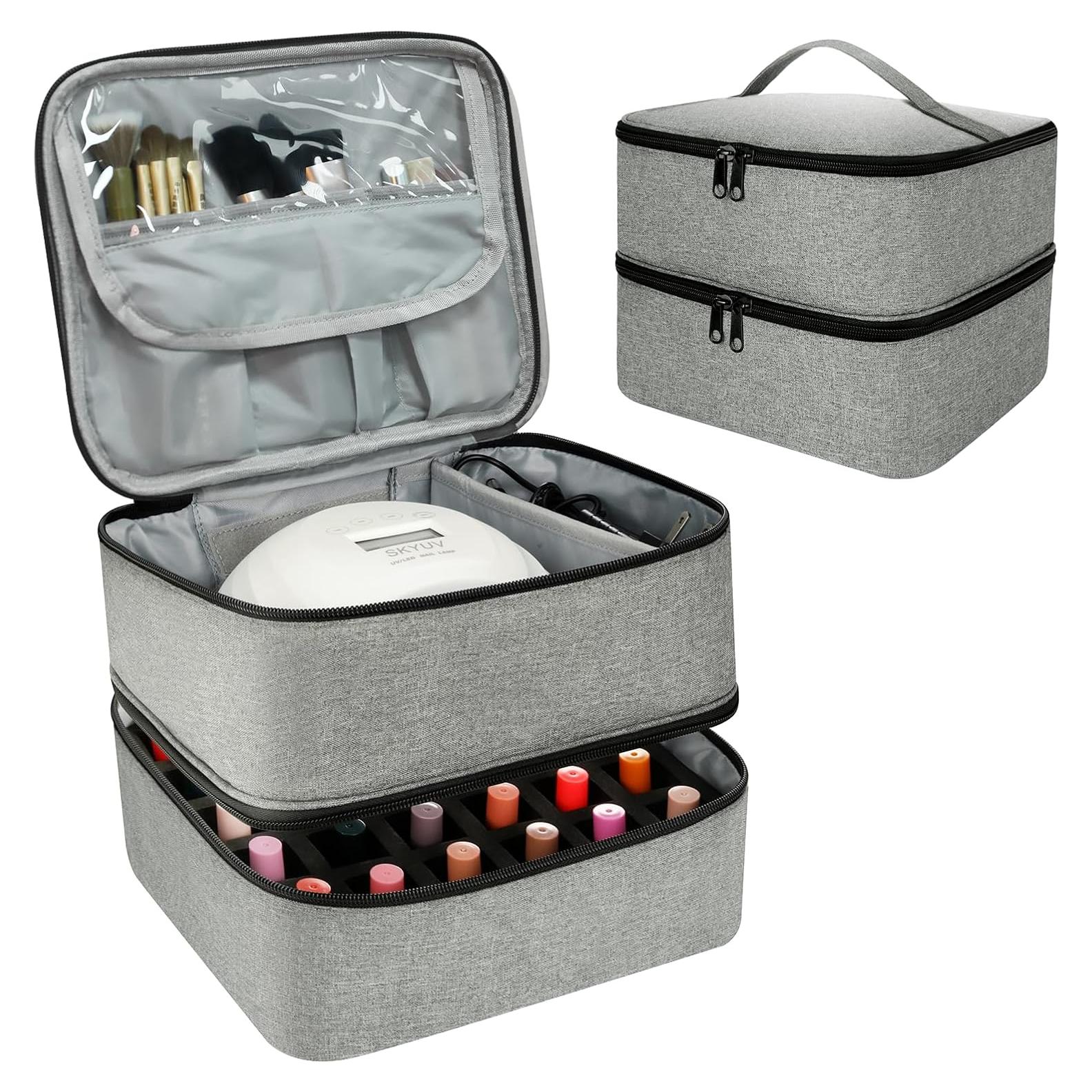 Bolsa Organizadora de Esmalte de Uñas LIVEBAY - 30 Botellas, Gris