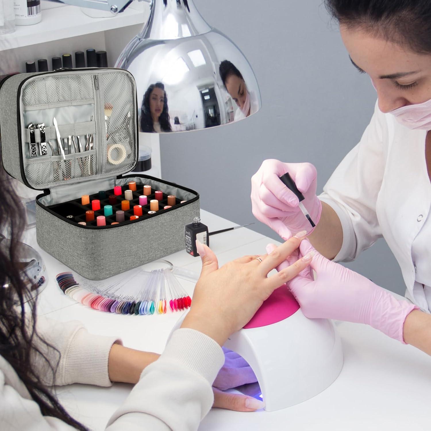 Bolsa Organizadora de Esmalte de Uñas LIVEBAY - 30 Botellas, Gris