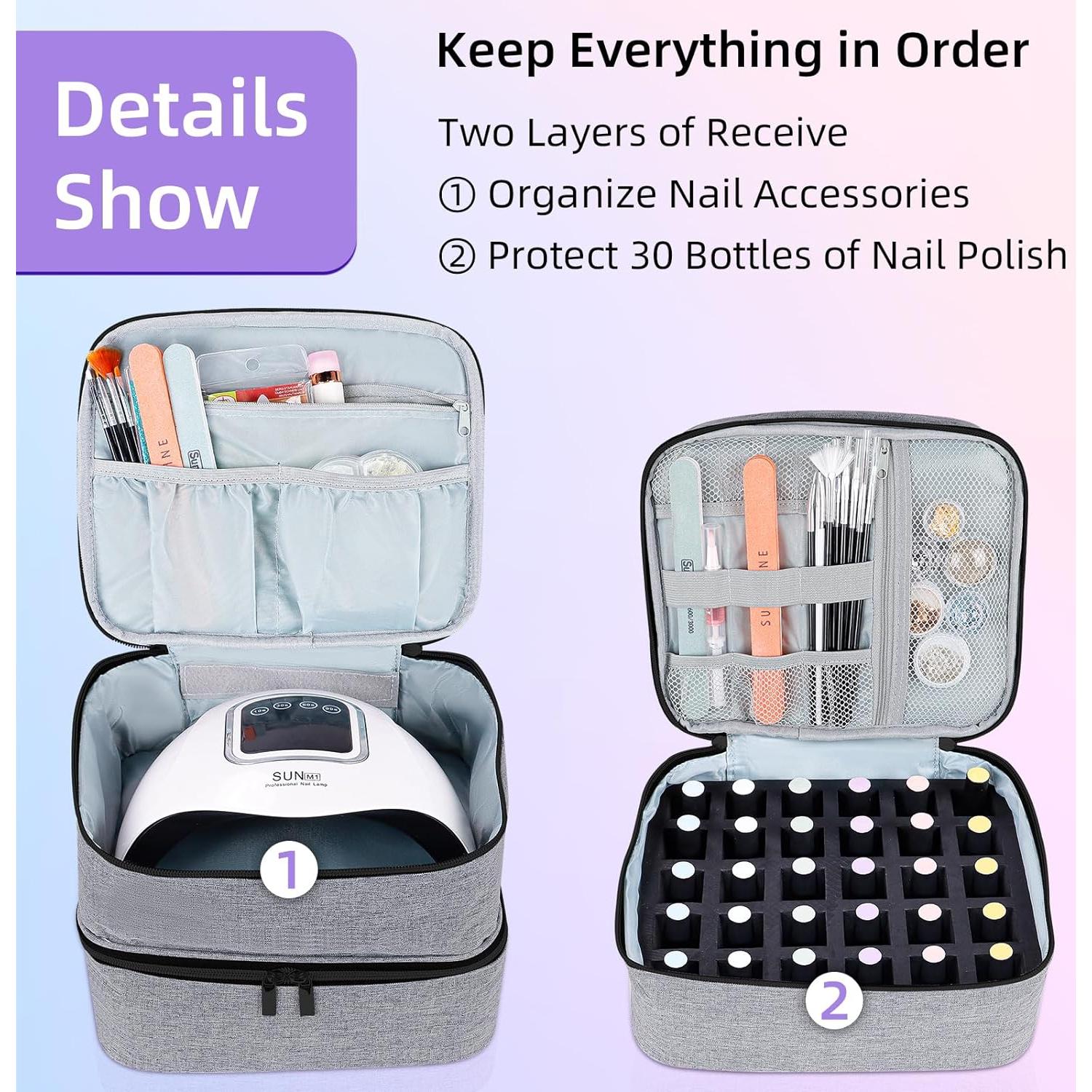 Organizador de Esmalte de Uñas ALSLEA 30 Botellas Gris