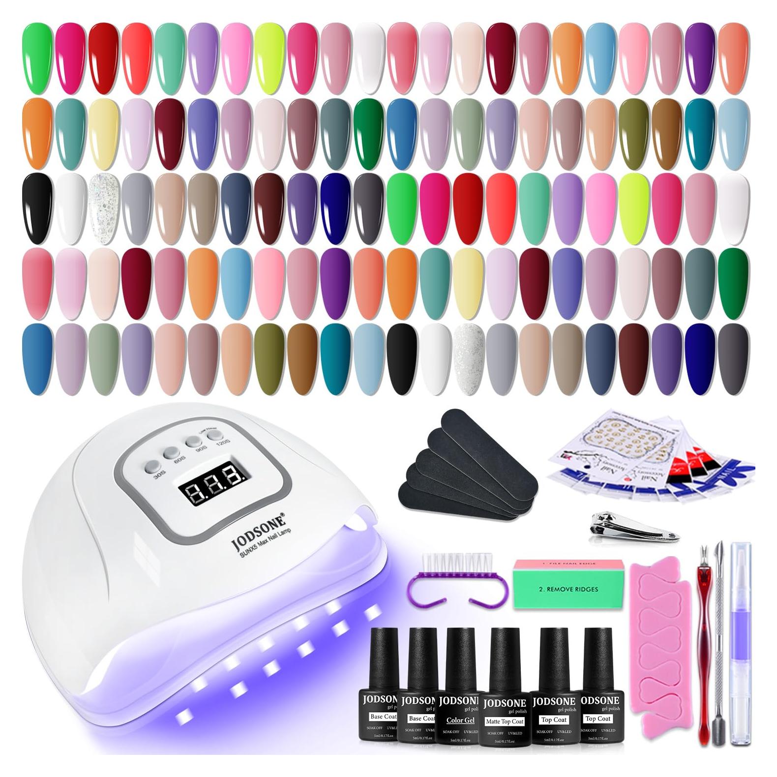 Kit de Esmalte de Uñas en Gel JODSONE 60 Botellas con Luz UV