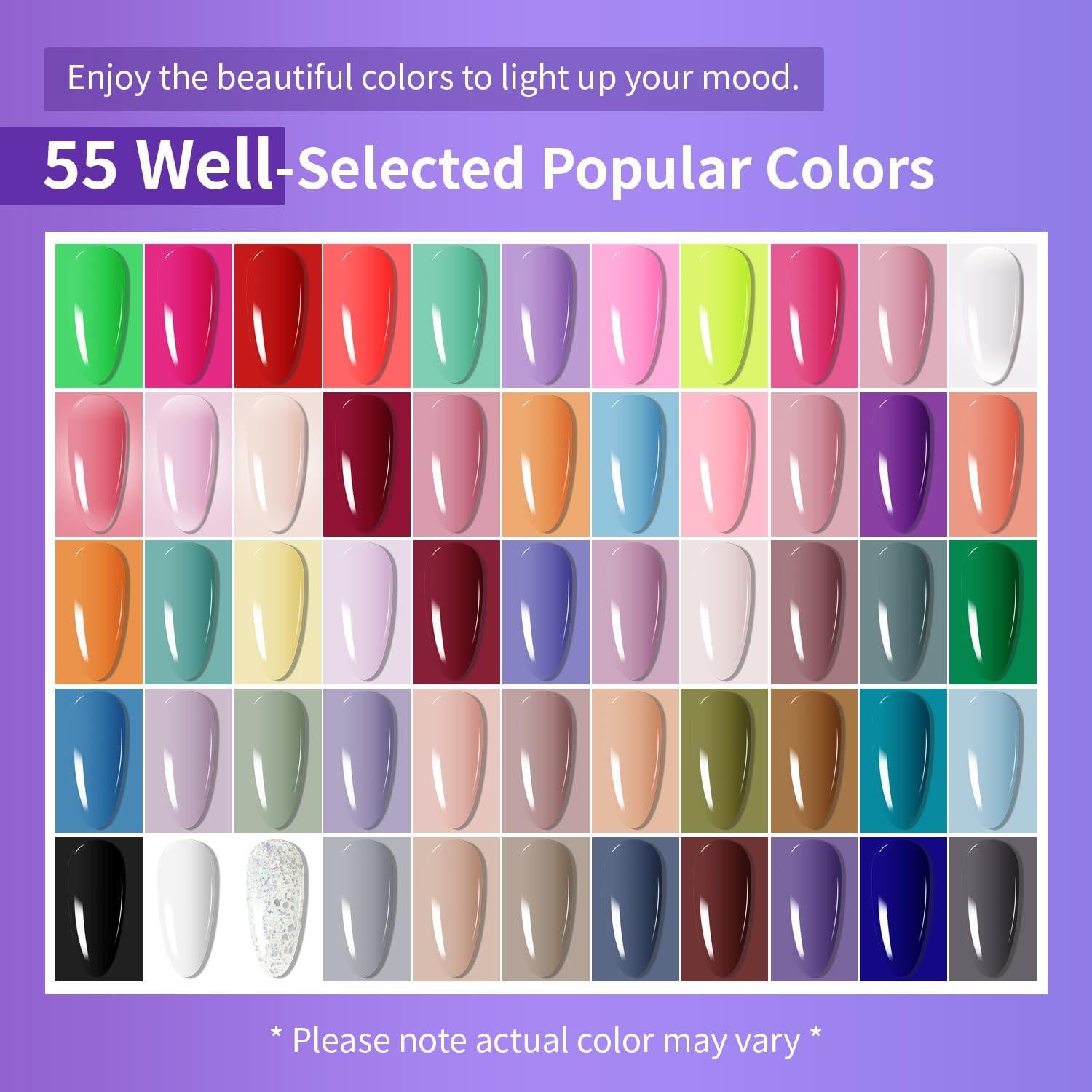 Kit de Esmalte de Uñas en Gel JODSONE 60 Botellas con Luz UV