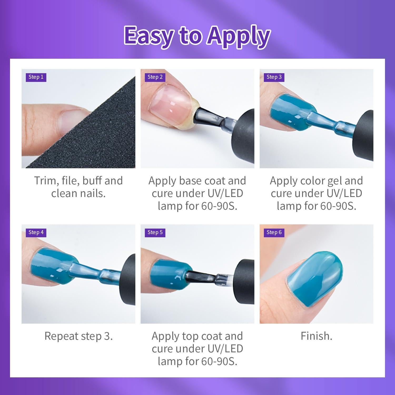 Kit de Esmalte de Uñas en Gel JODSONE 60 Botellas con Luz UV