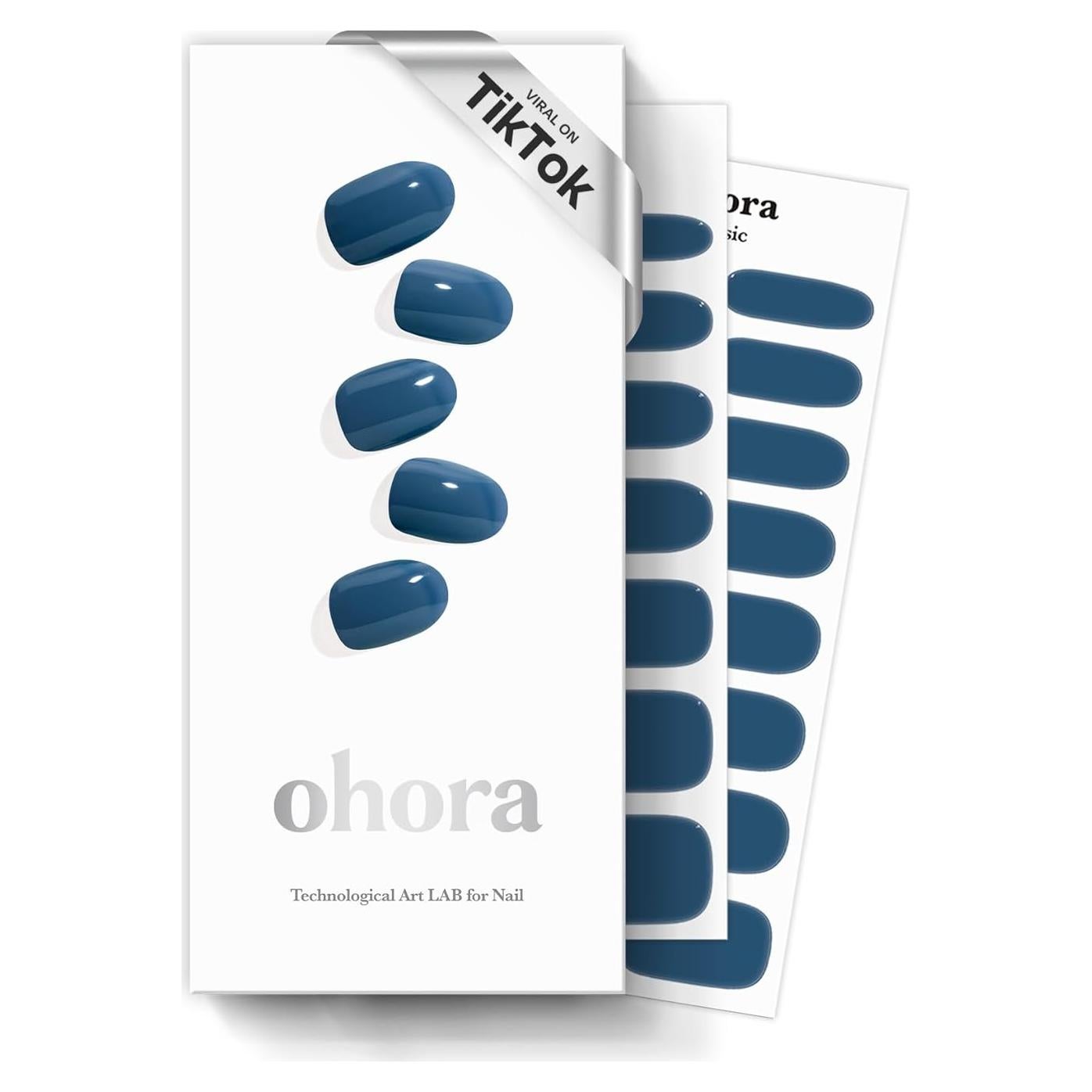 Tiras de Uñas de Gel Semi Curadas ohora N Crema Índigo