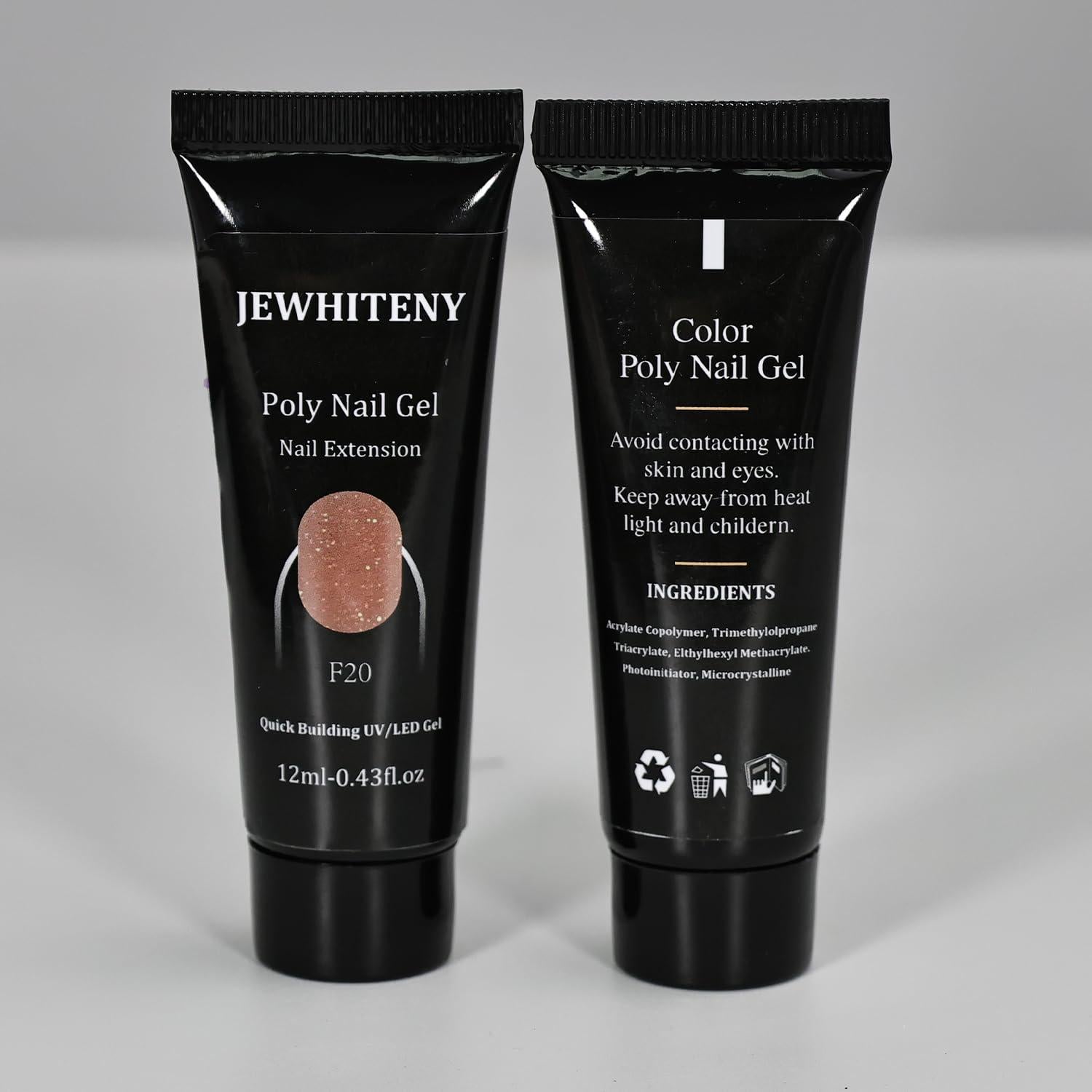 Kit de Uñas de Gel Polimérico JEWHITENY 14 Colores con Lámpara UV