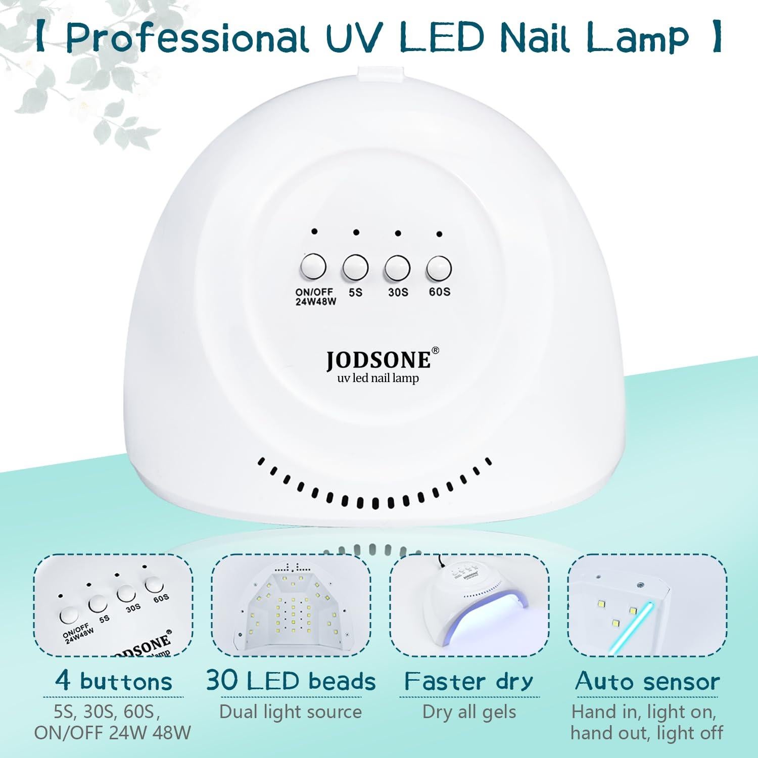 Kit de Esmalte de Uñas en Gel JODSONE 23 Piezas con Luz UV