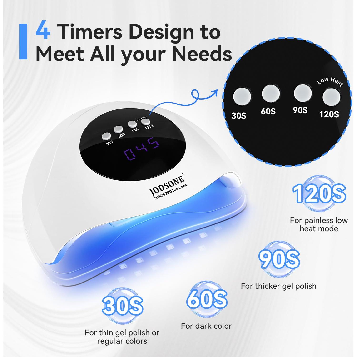 Lámpara UV LED para Uñas JODSONE Profesional 4 Temporizadores