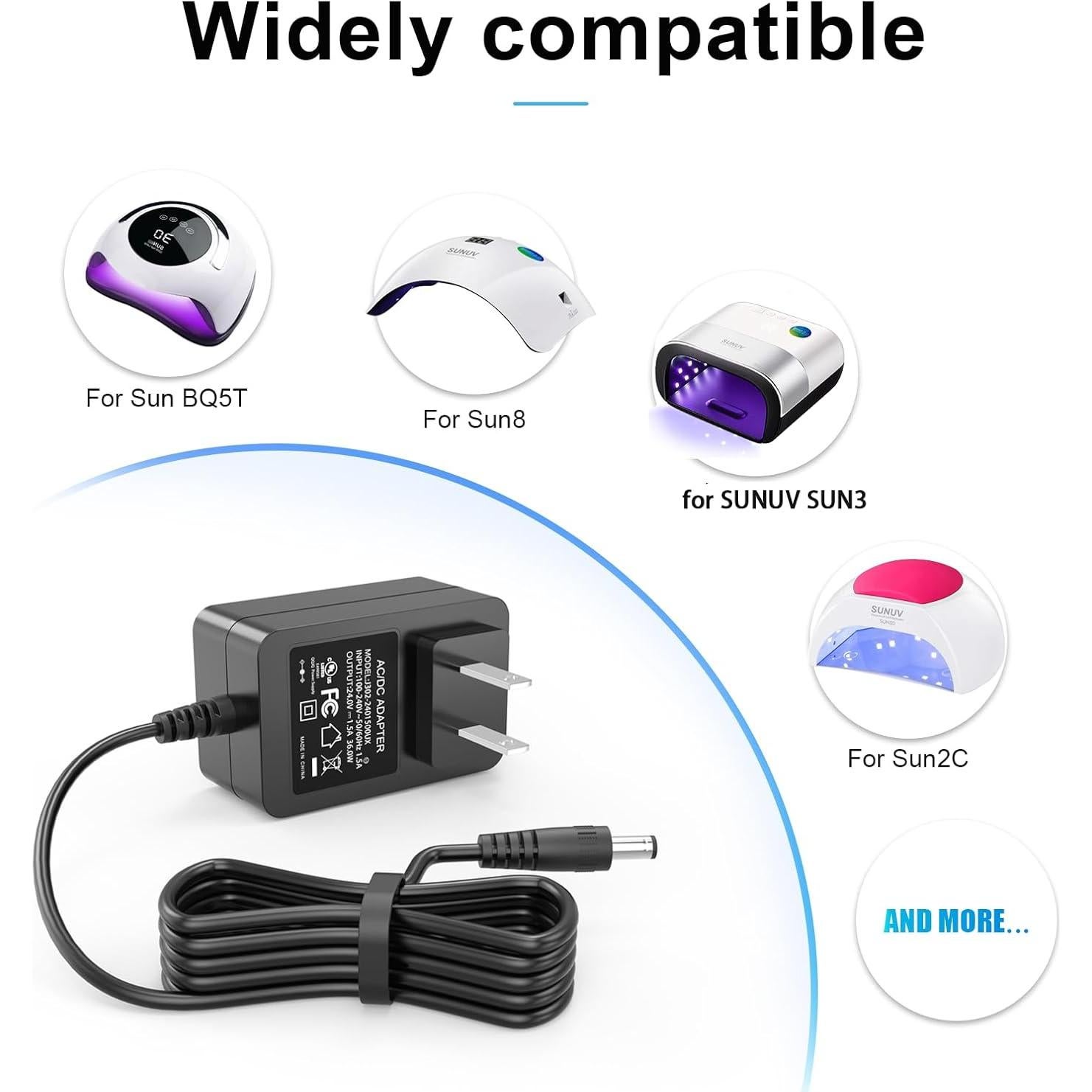 Fuente de Alimentación 24V Mareisa para Lámpara de Uñas SUNUV