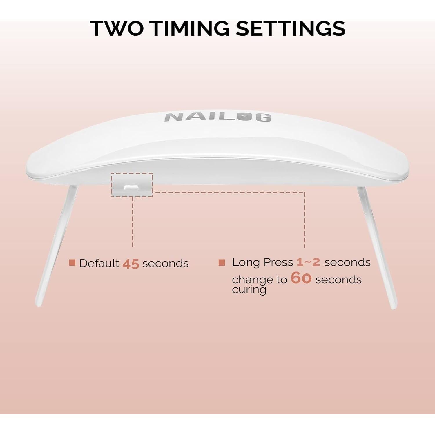 Lámpara UV LED NAILOG Mini 6W Portátil con Cable USB