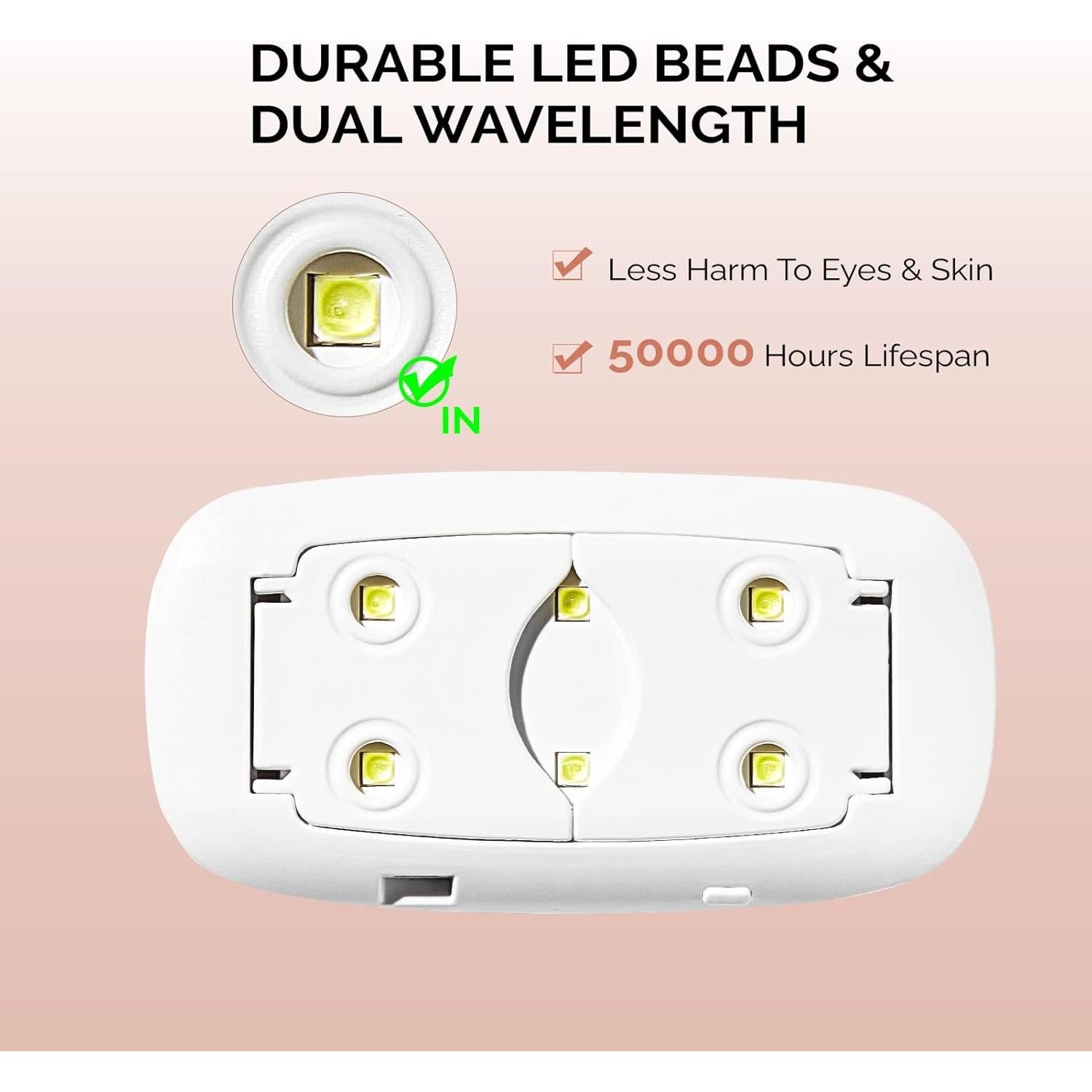 Lámpara UV LED NAILOG Mini 6W Portátil con Cable USB