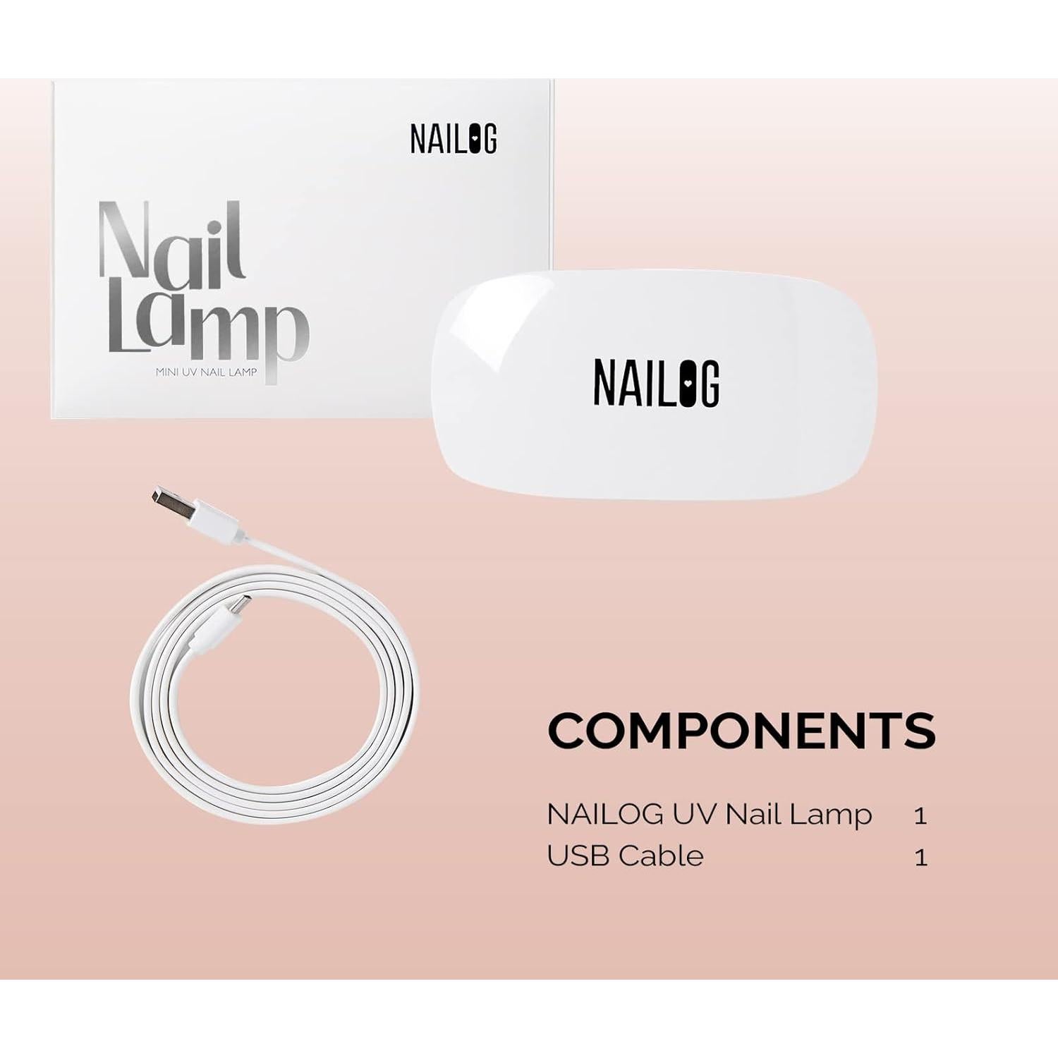 Lámpara UV LED NAILOG Mini 6W Portátil con Cable USB