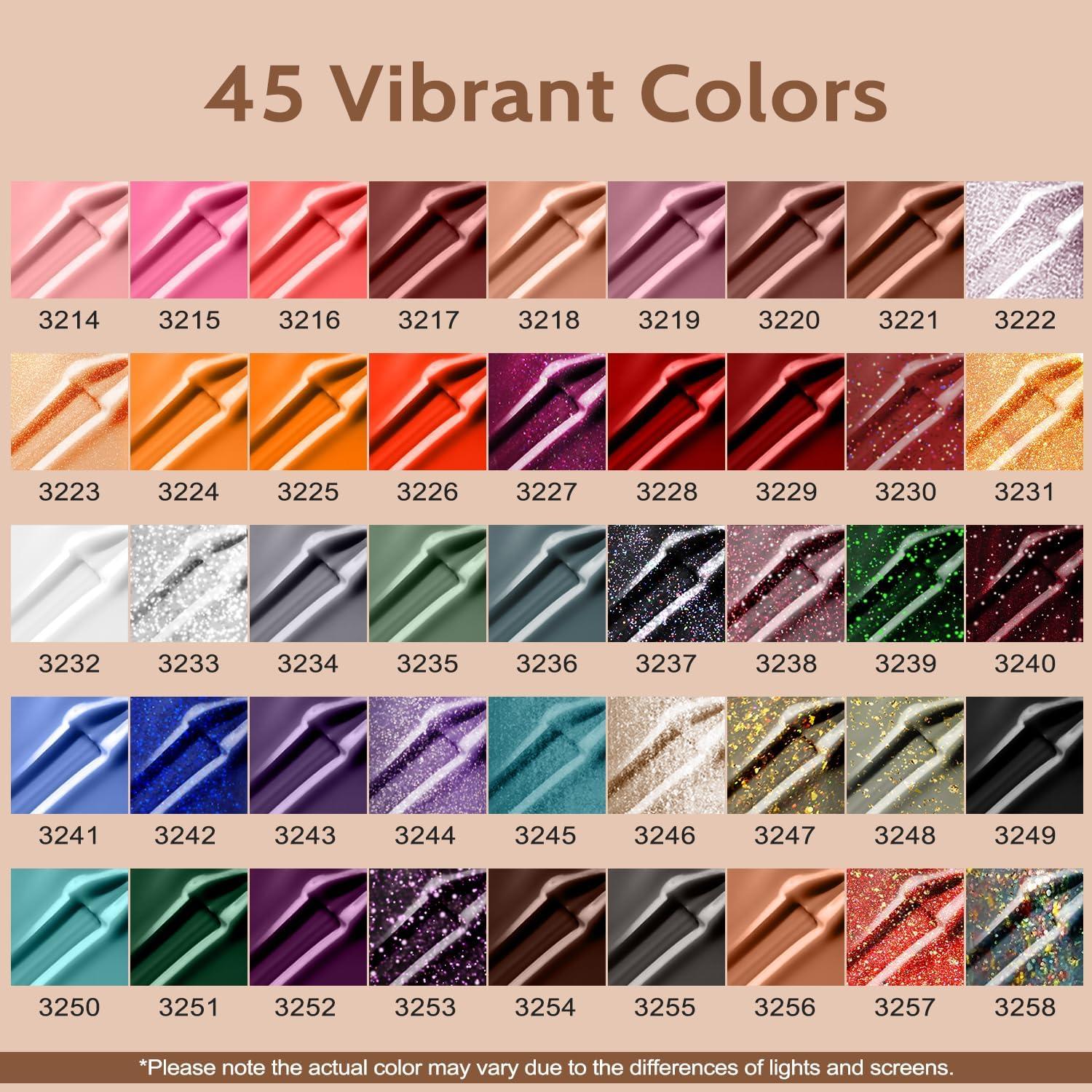 Kit de Esmalte de Uñas de Gel Lavender Violets 73 Pcs con Luz UV