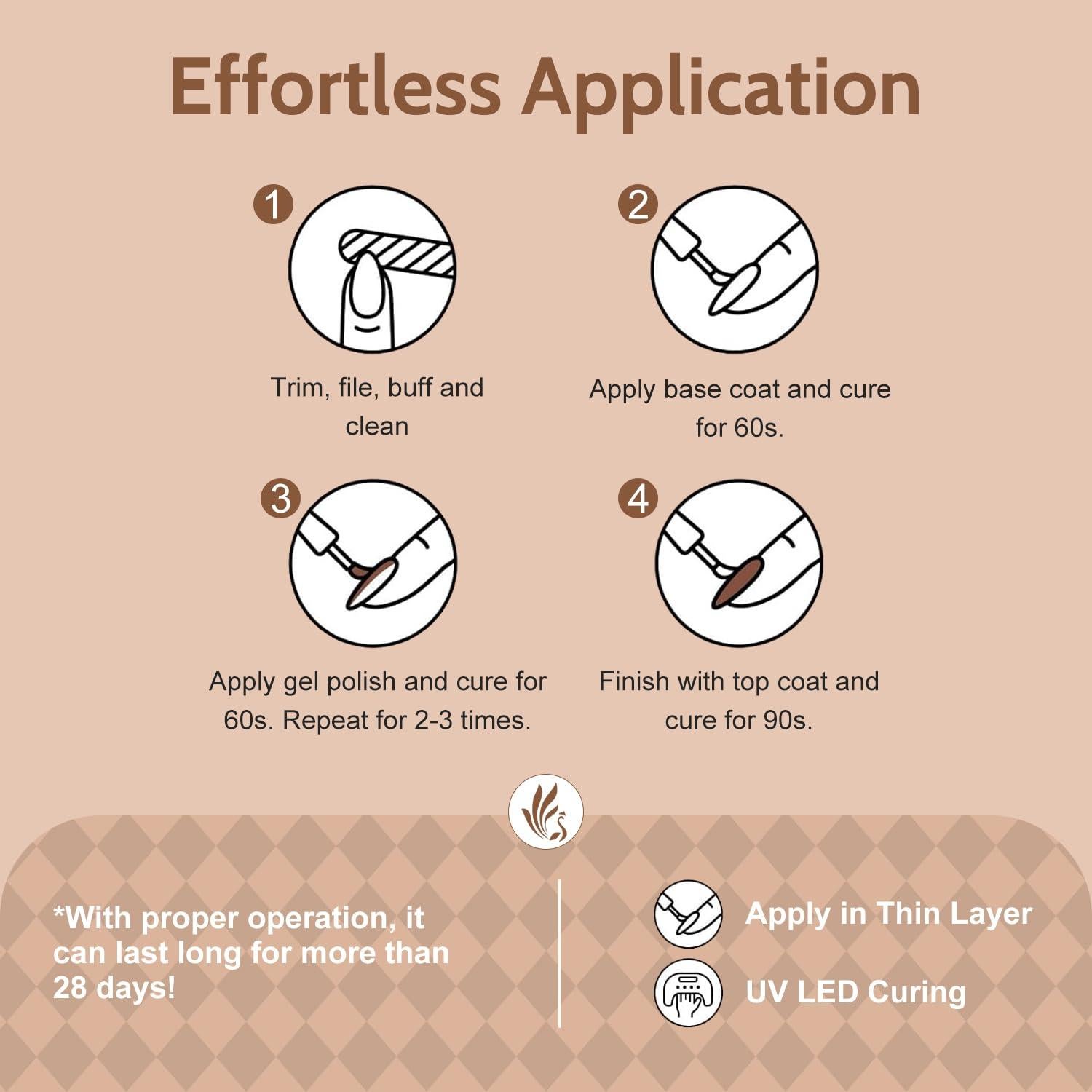 Kit de Esmalte de Uñas de Gel Lavender Violets 73 Pcs con Luz UV