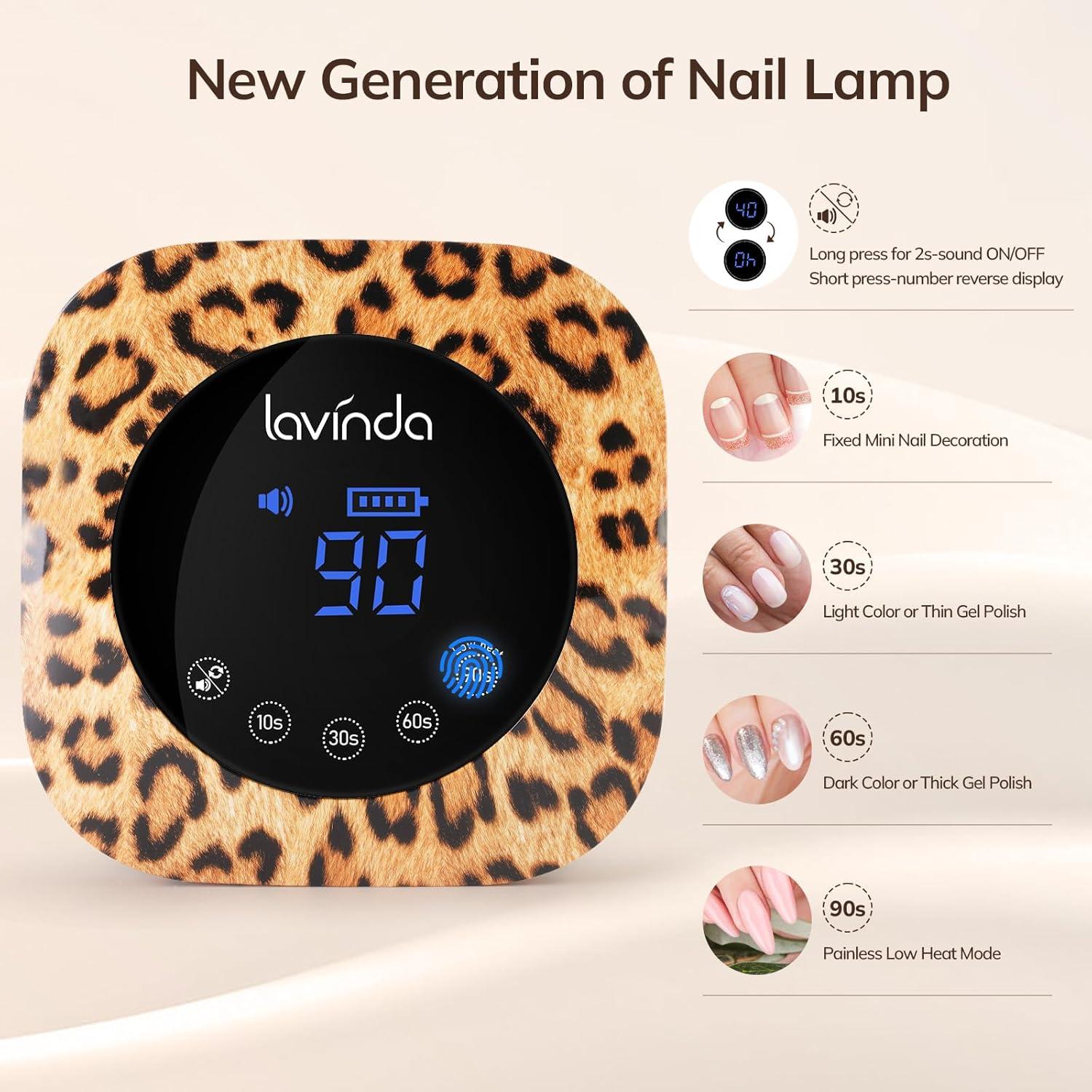 Lámpara LED UV Lavinda 54W Inalámbrica Leopardo 4 Temporizadores