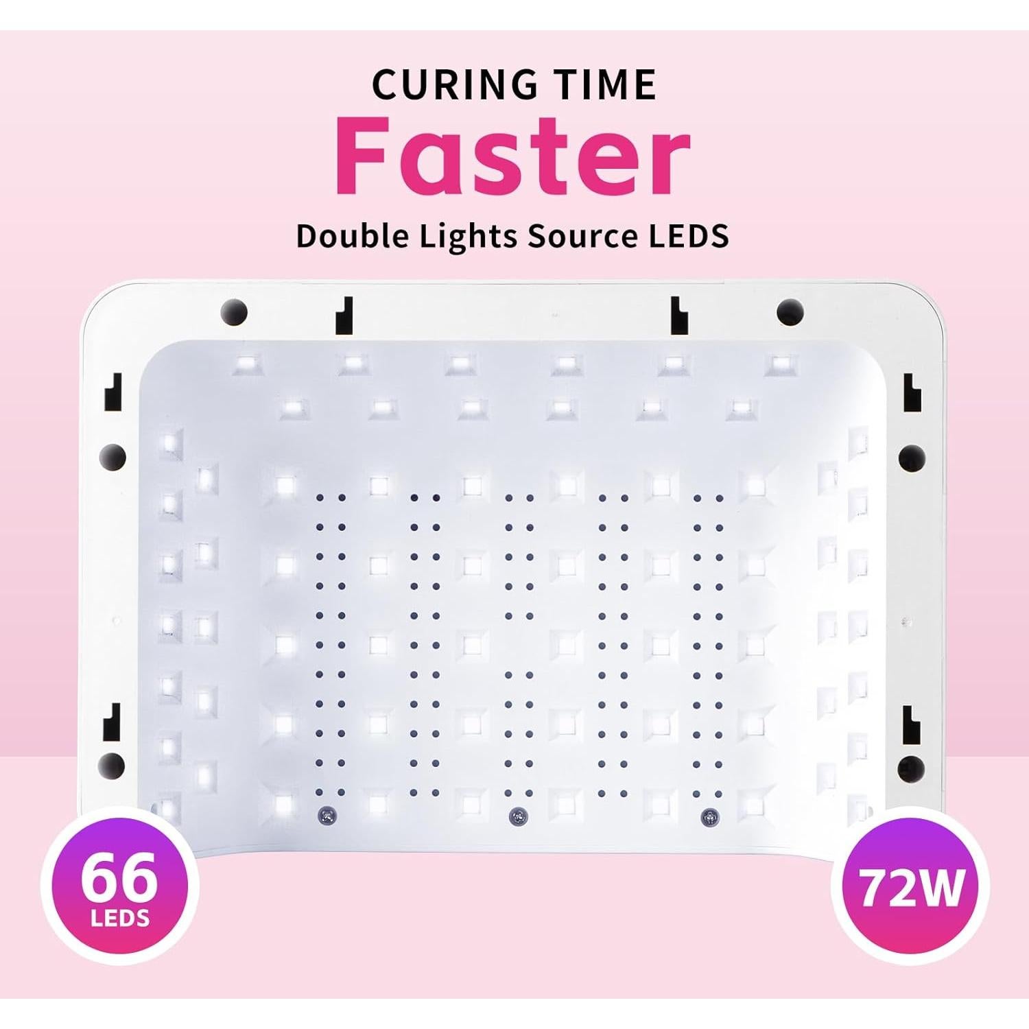 Lámpara de Uñas UV/LED Missshine 72W con 66 Perlas y Pantalla Táctil