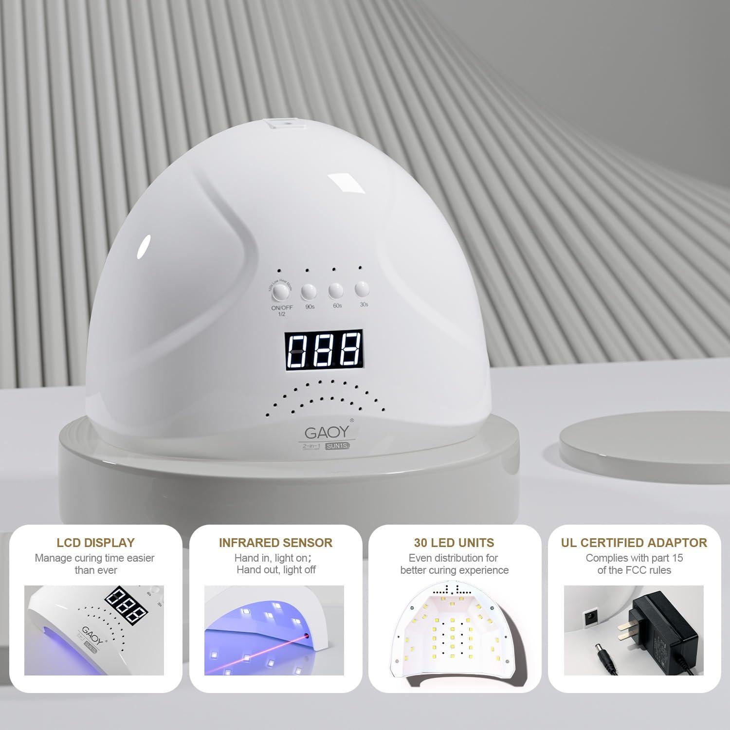 Kit de Uñas de Gel GAOY con Lámpara UV y 6 Colores 15g