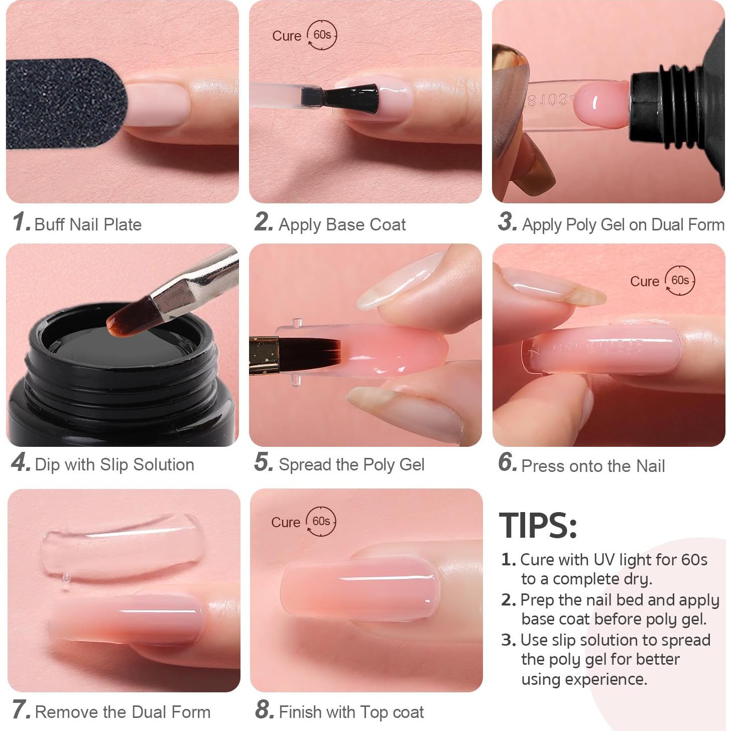 Kit de Uñas de Gel GAOY con Lámpara UV y 6 Colores 15g