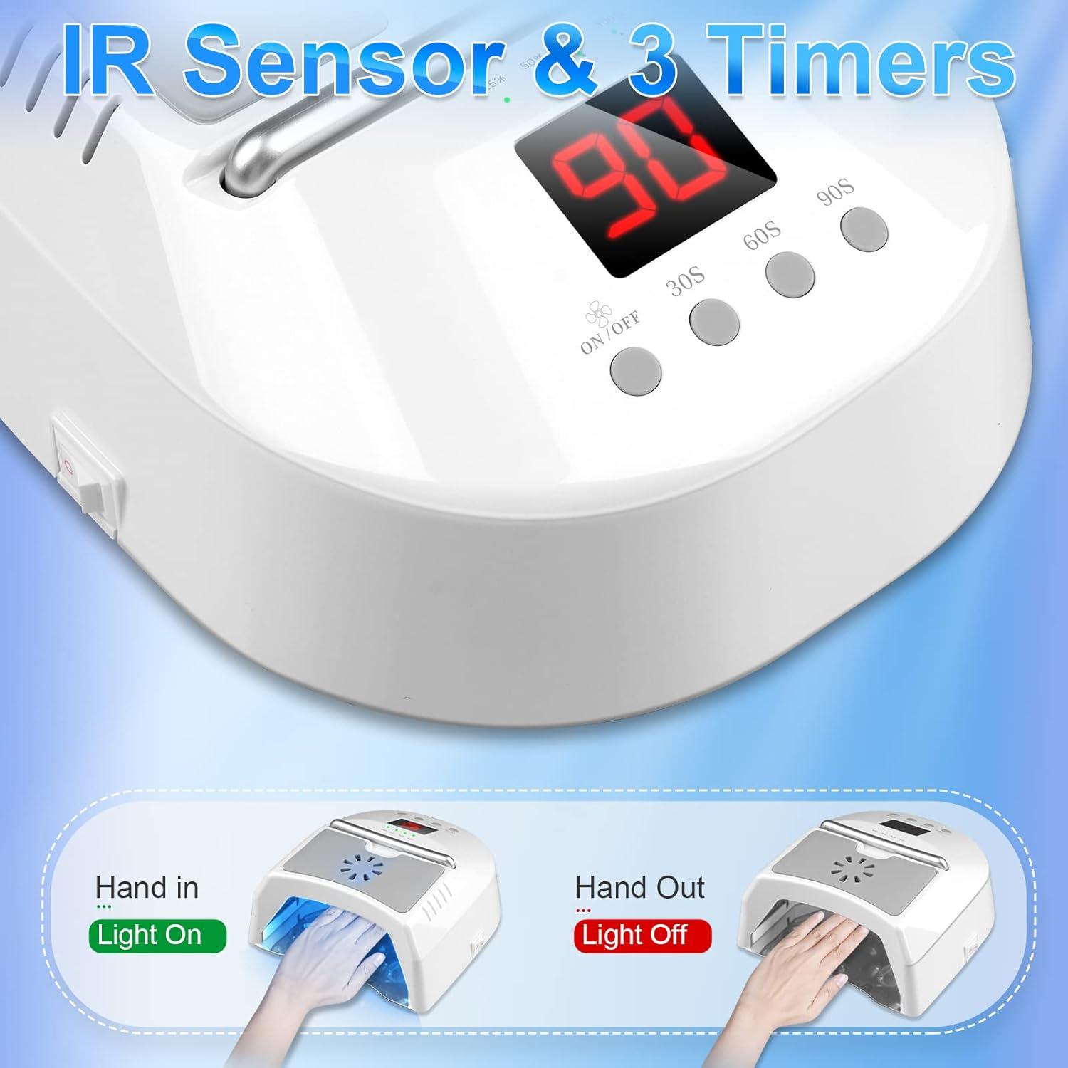 Lámpara de Uñas UV LED Inalámbrica IMENE 72W con Ventilador