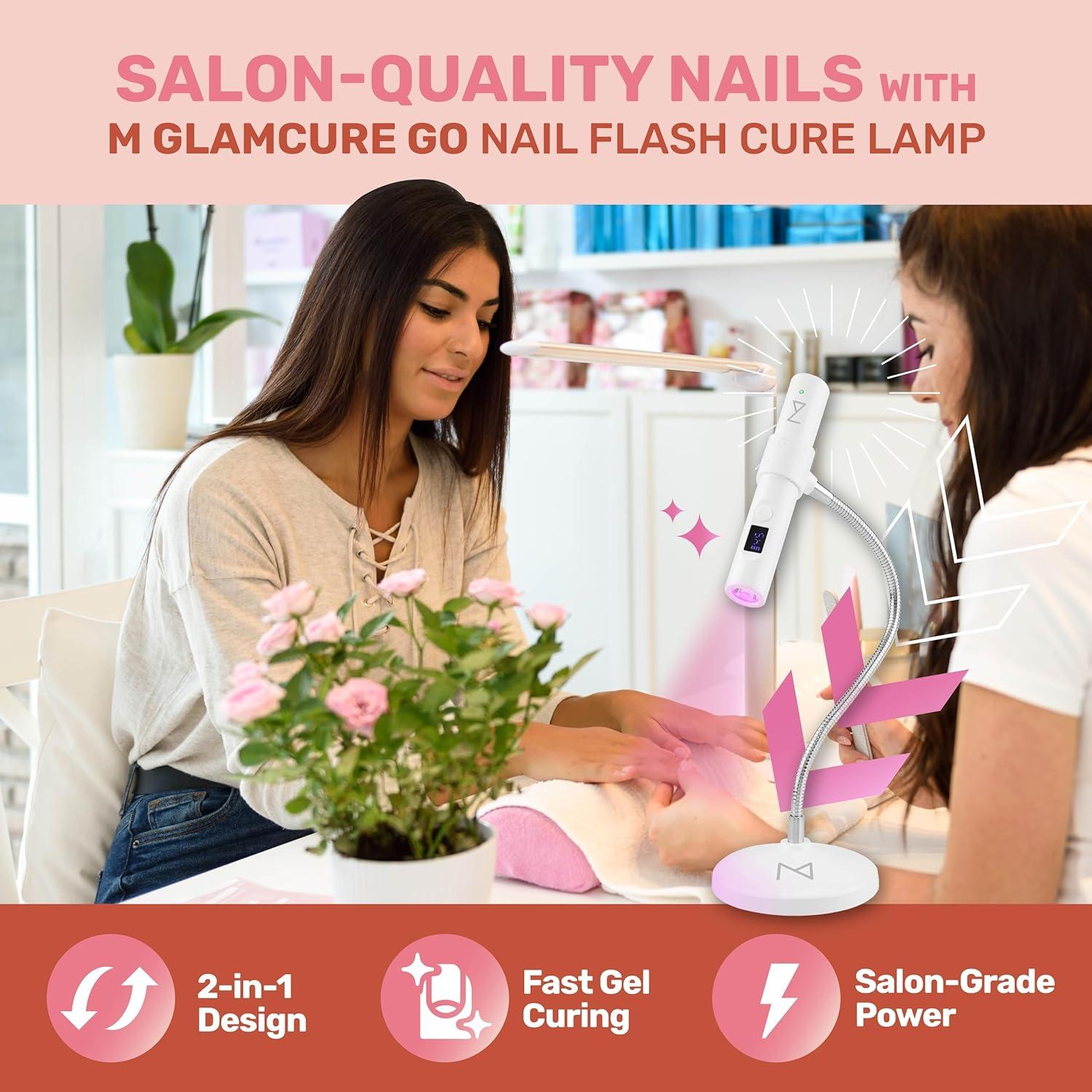 Lámpara de Curado Rápido M GlamCure GO - Luz LED/UV 10.16cm