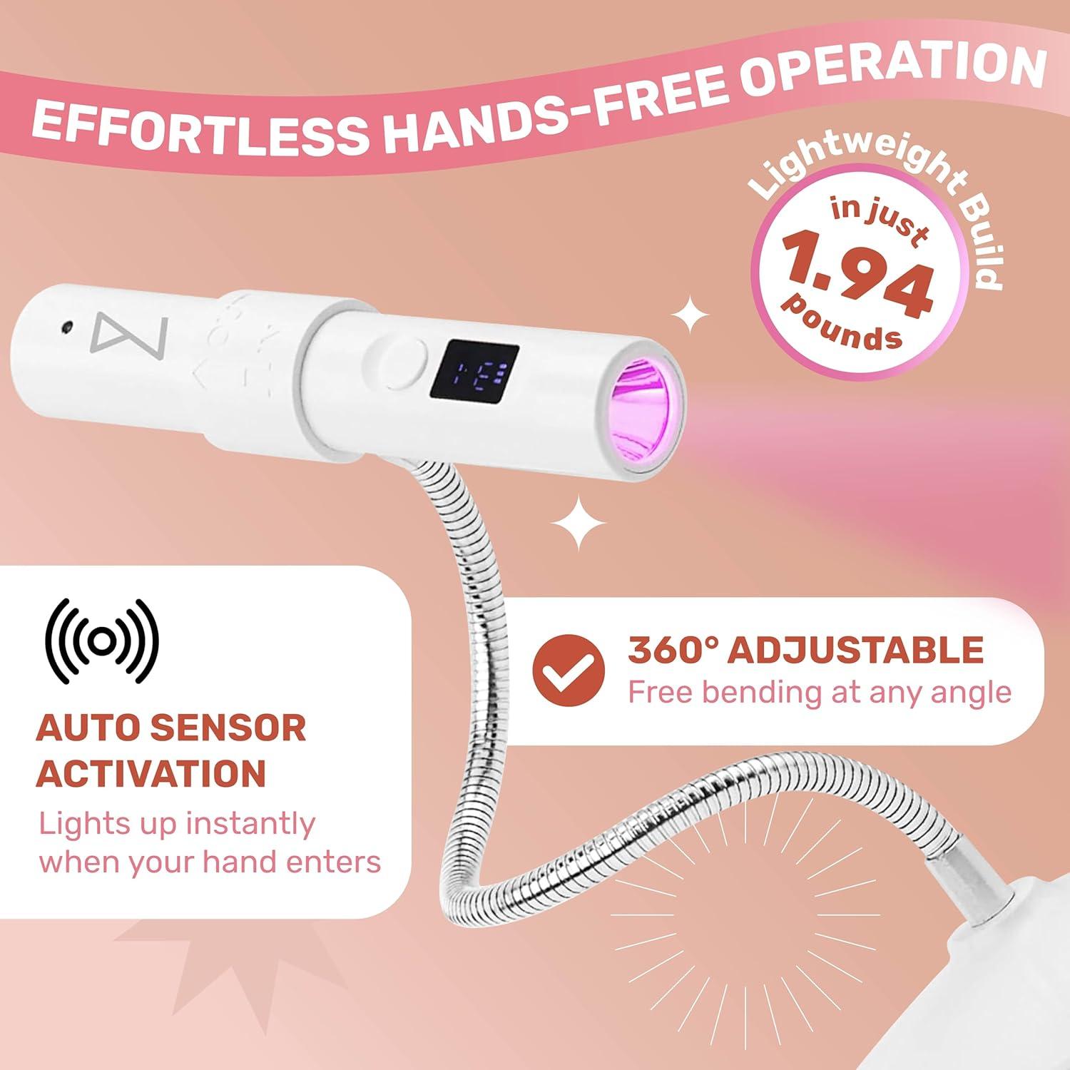 Lámpara de Curado Rápido M GlamCure GO - Luz LED/UV 10.16cm