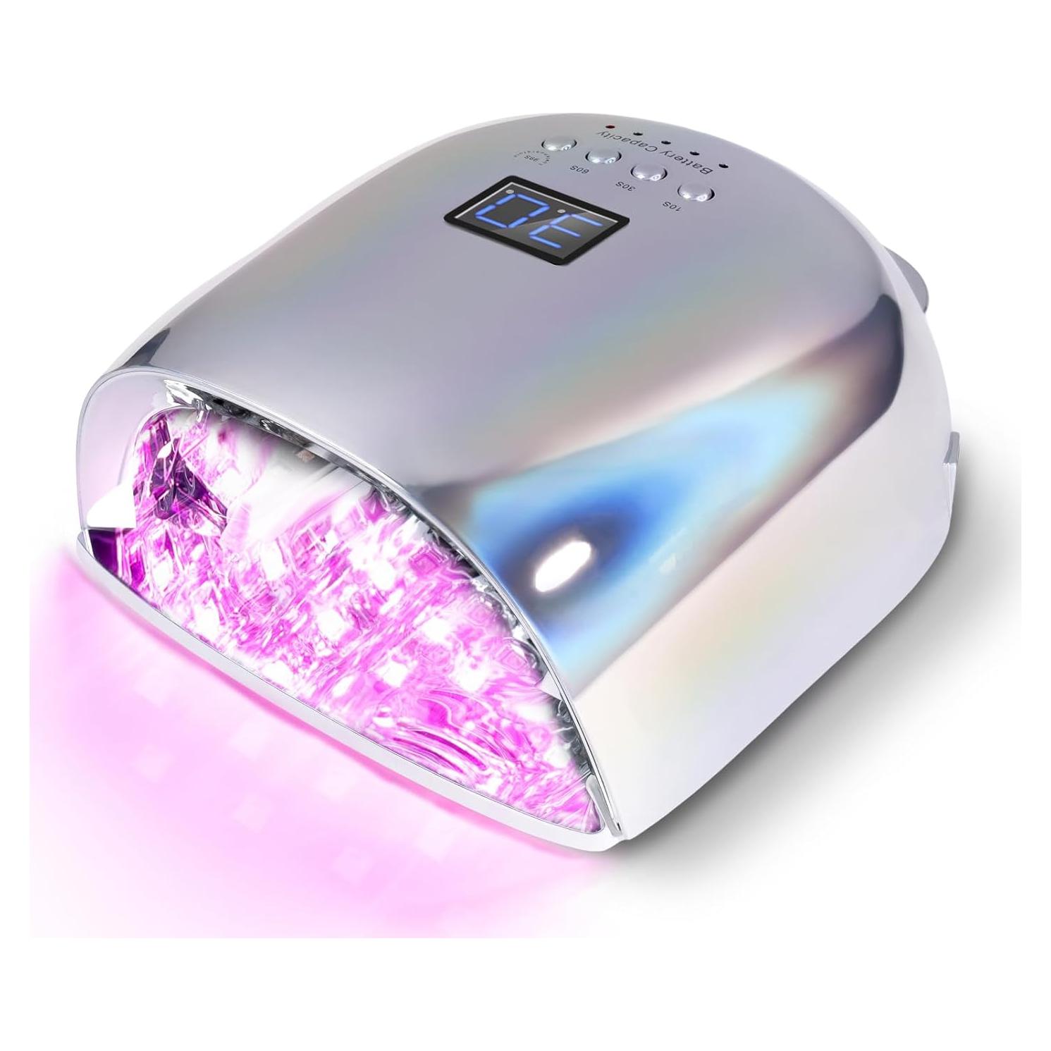 Lámpara de Uñas UV/LED Recargable Biduo JC22-Pro Plata Holográfica