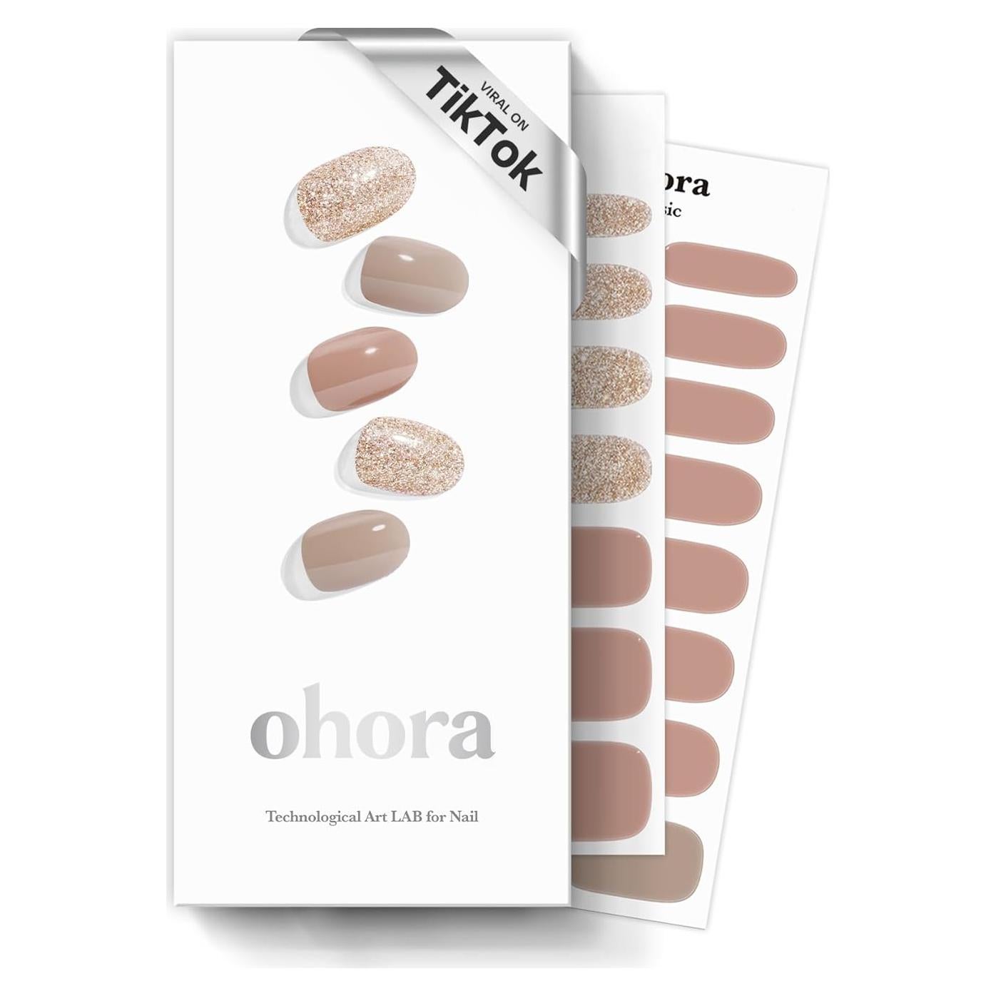 Tiras de Uñas de Gel Semi Curadas ohora N Carmel - Brillo, 30 Piezas