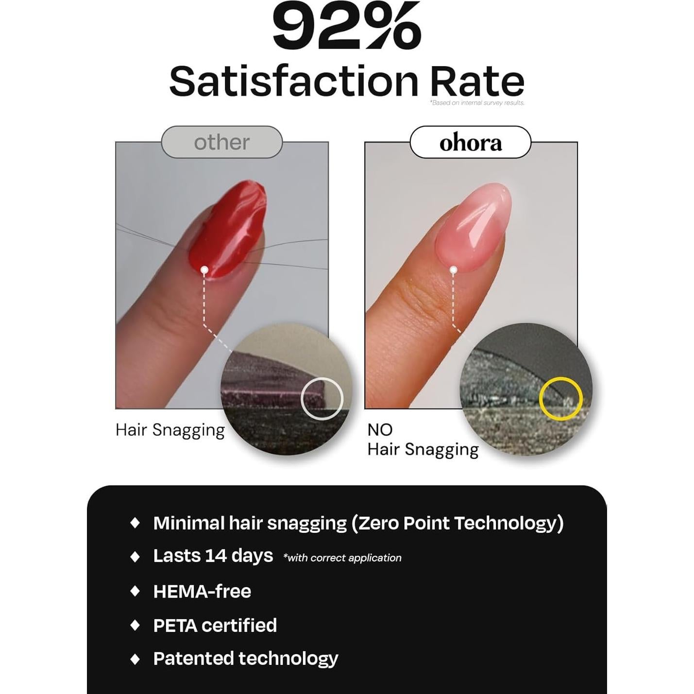 Tiras de Uñas de Gel Semi Curadas ohora N Carmel - Brillo, 30 Piezas